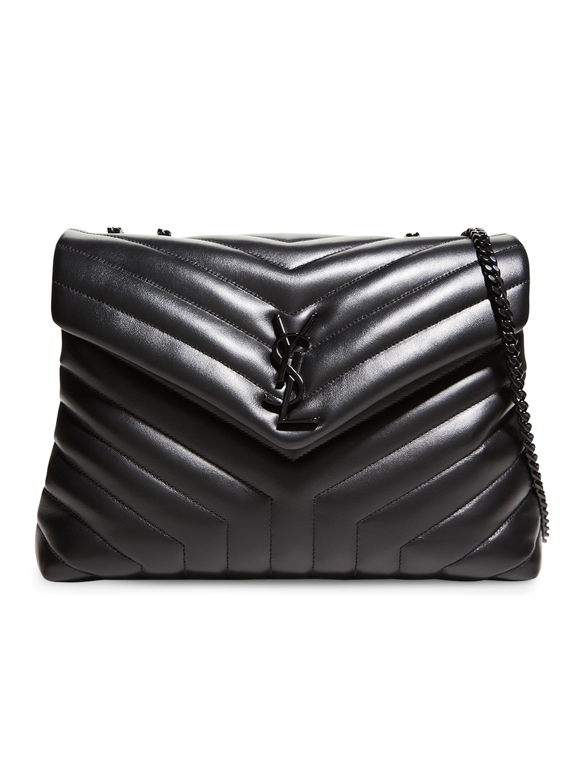 Saint Laurent Women's Loulou  Matelassé Leather Shoulder Bag - Nero