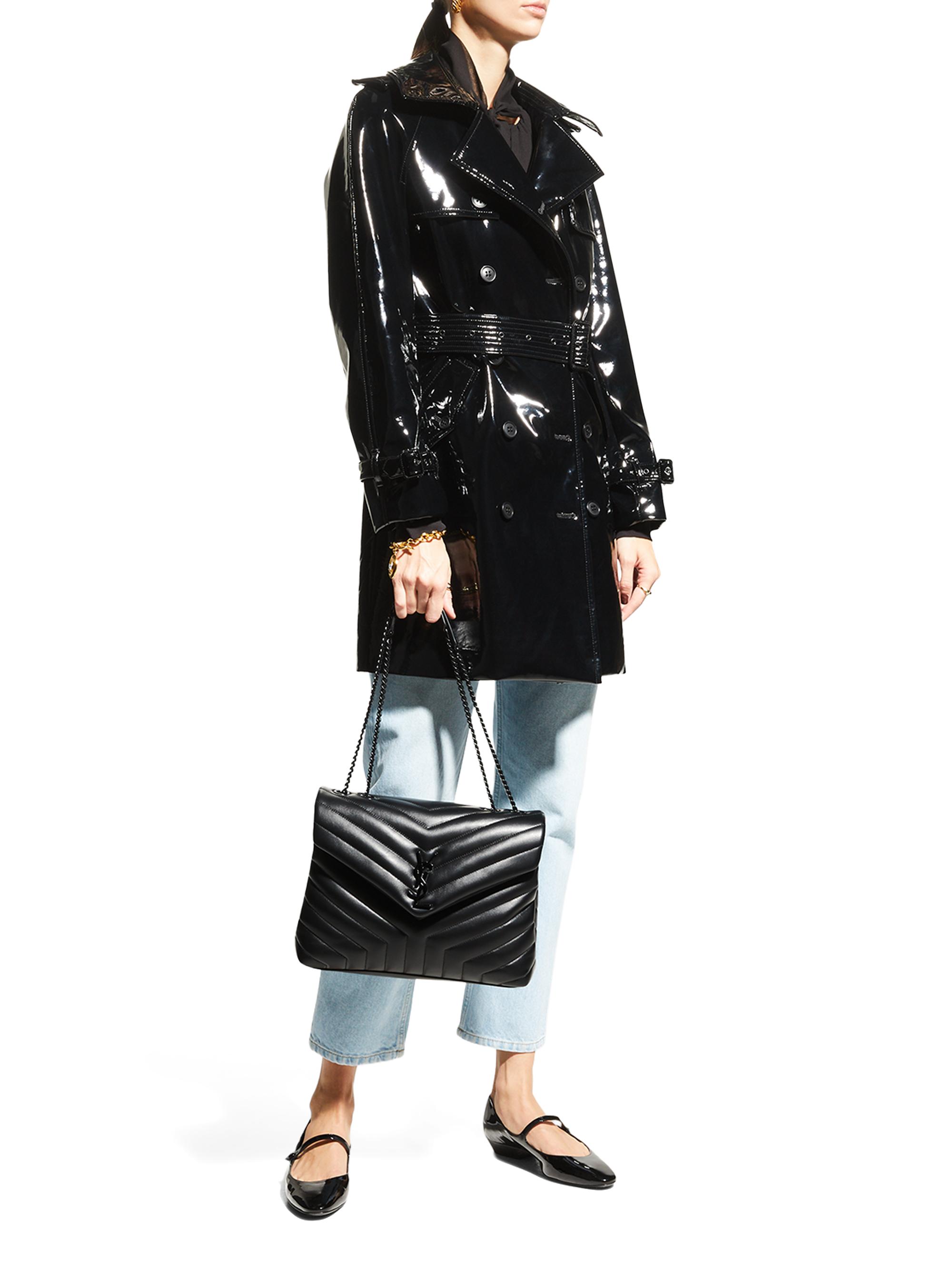 Saint Laurent Women's Loulou  Matelassé Leather Shoulder Bag - Noir