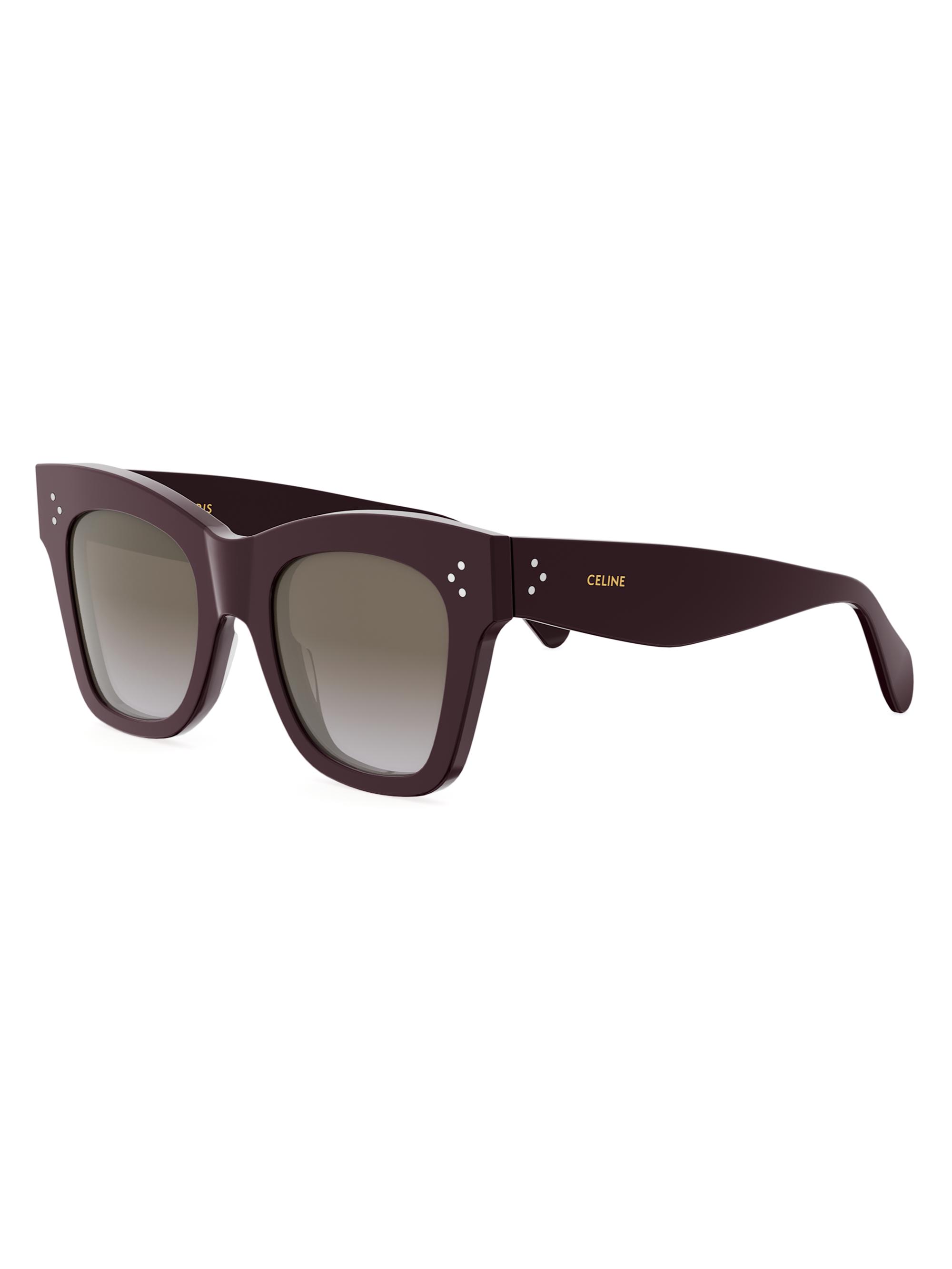 CELINE Women's 50MM Square Cat-Eye Sunglasses - Shiny Dark Brown Gradient Smoke