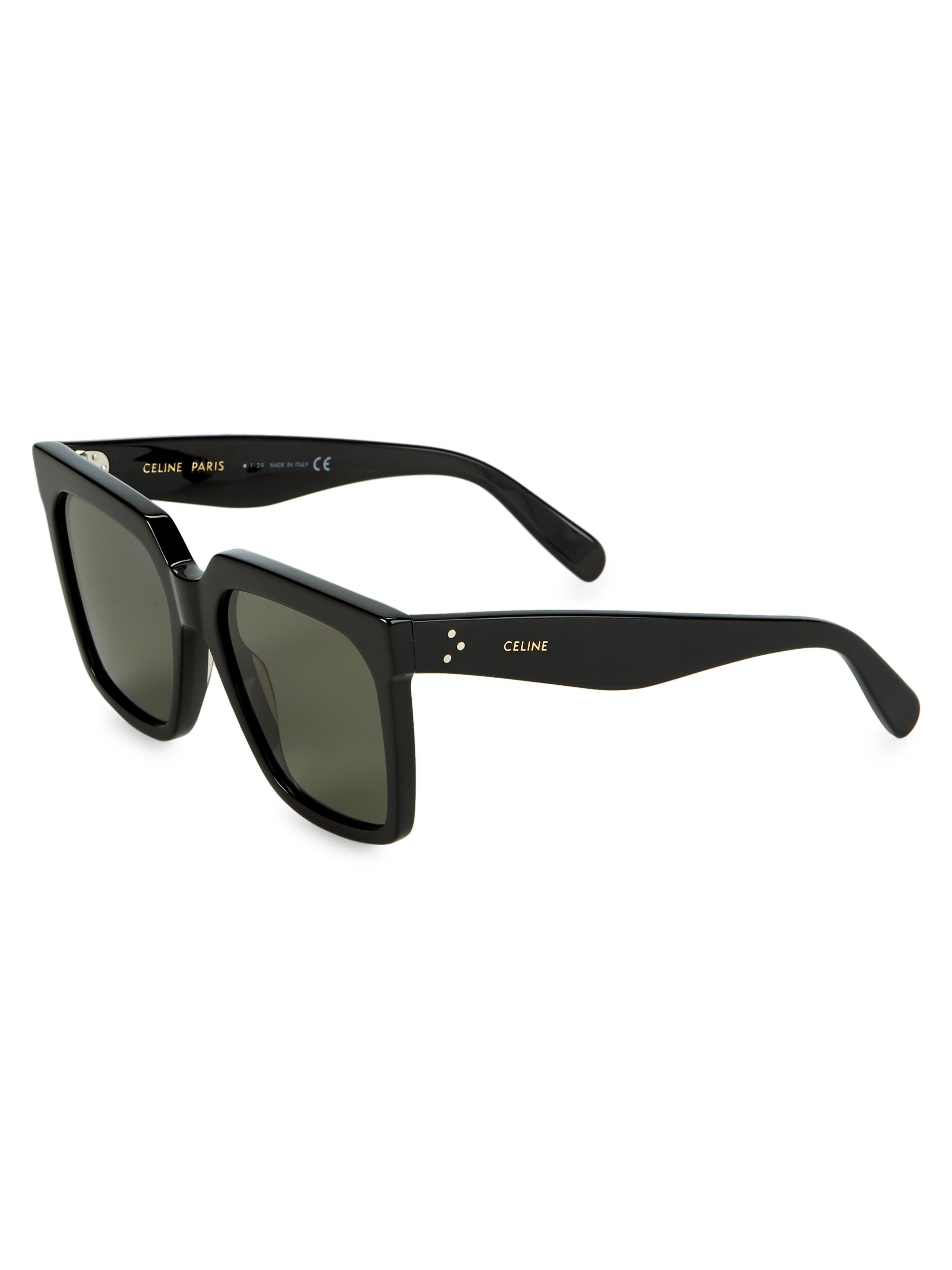 CELINE Women's 55MM Oversized Square Sunglasses - Black - Women's Accessories