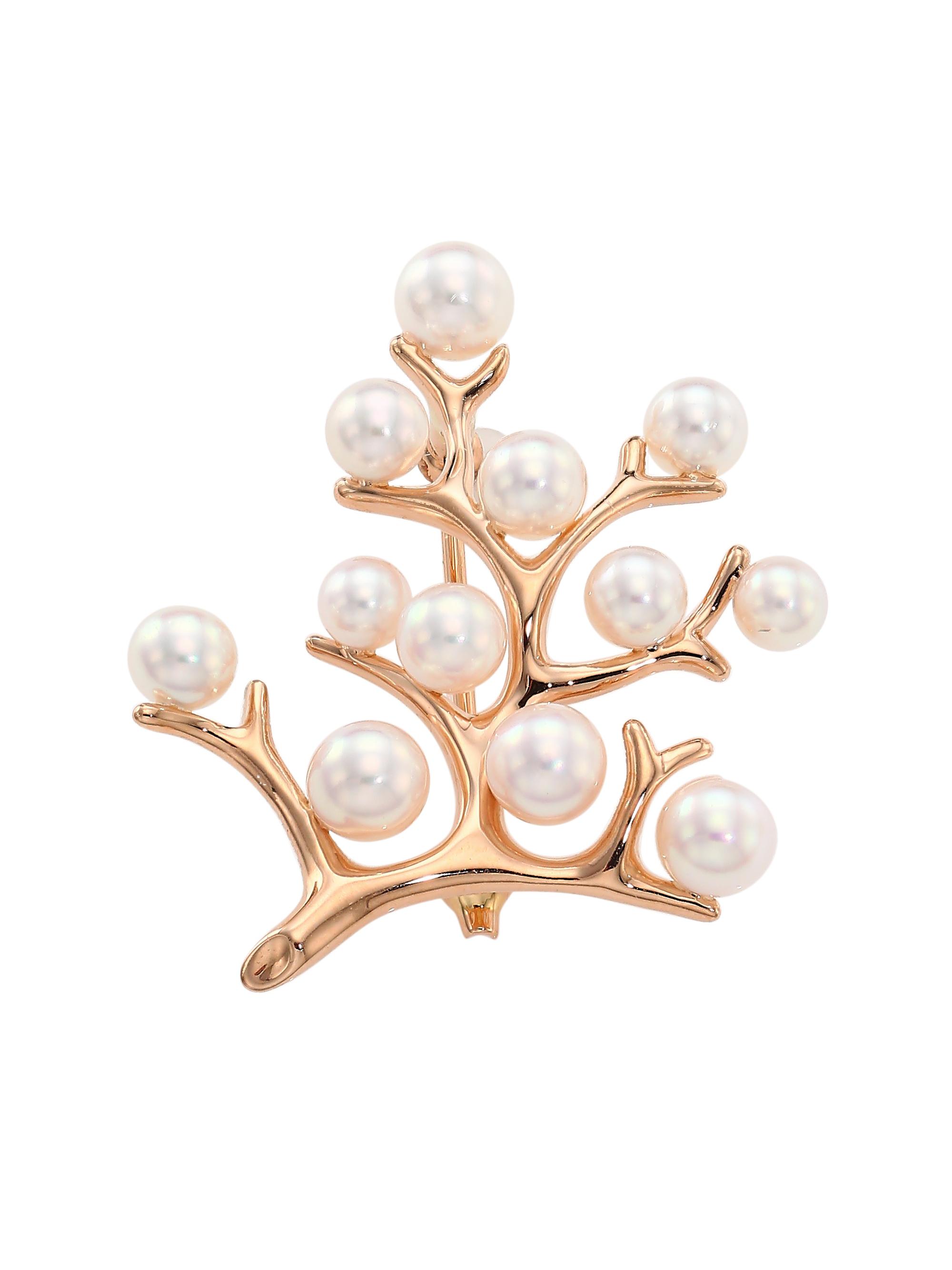 Mikimoto Women's 18K Rose Gold & Cultured Akoya Pearl Brooch - Rose Gold