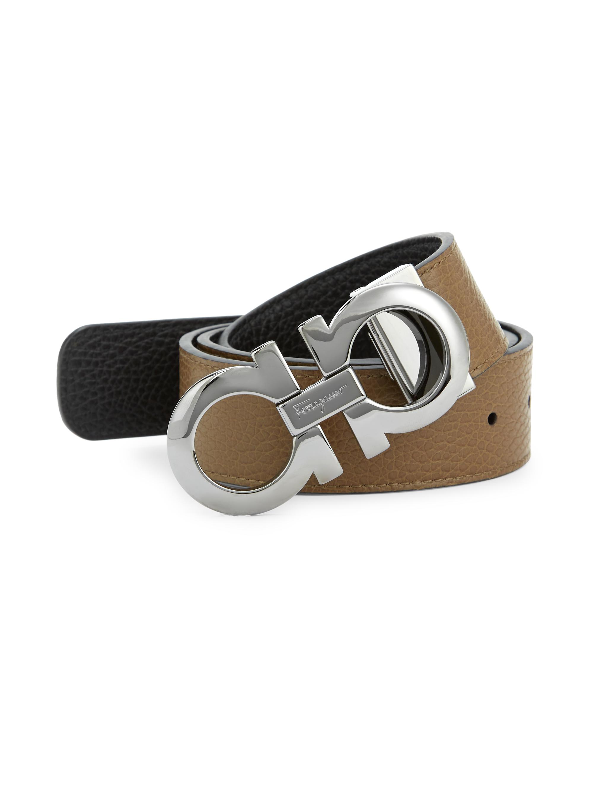 FERRAGAMO Adjustable Gancini Cut-to-Size Reversible Leather Belt