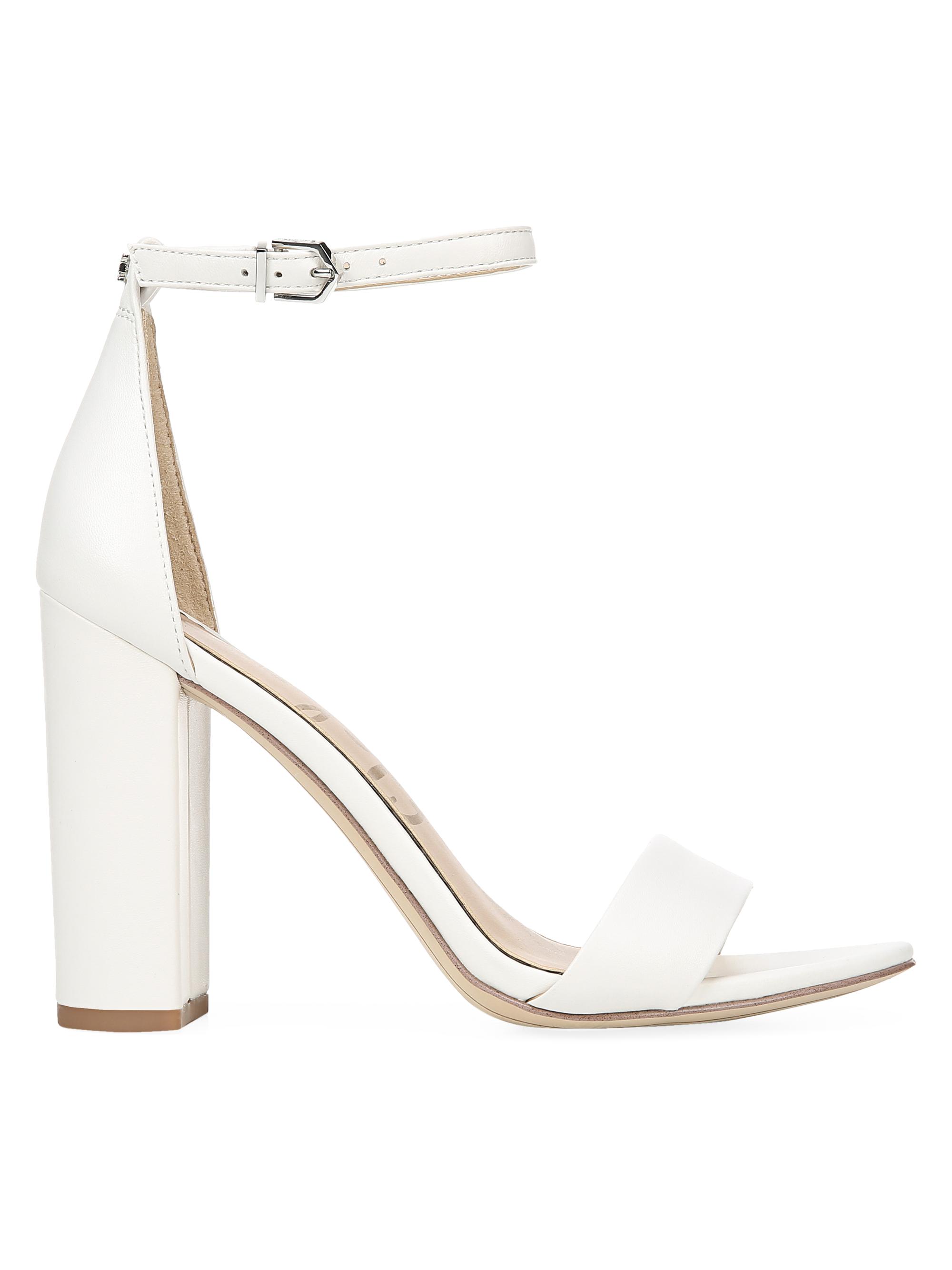 Sam Edelman Women's Yaro Ankle-Strap Leather Sandals - Bright White