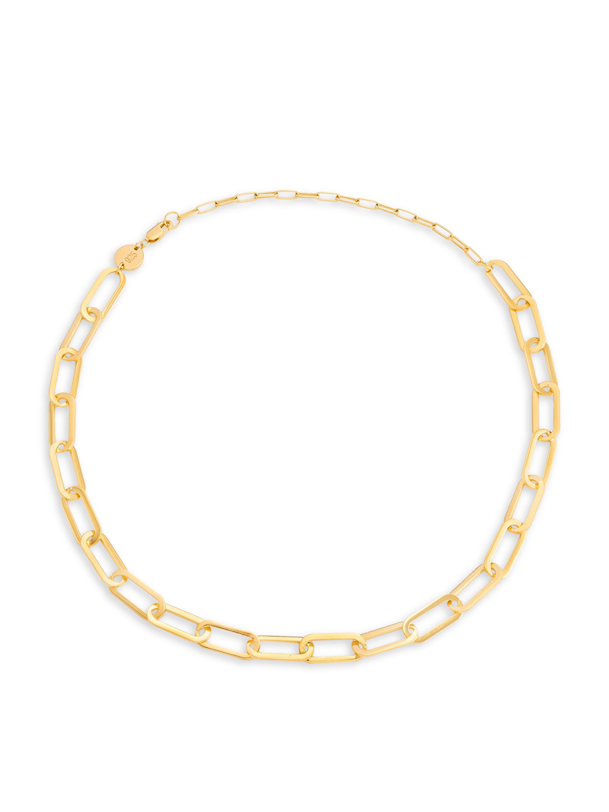 Jennifer Zeuner Jewelry Women's Marta 18K Yellow Gold Vermeil Sterling Silver Chain-Link Necklace - Goldtone