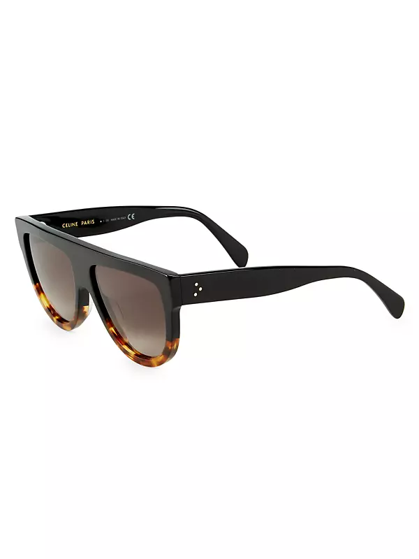 58MM Flat-Top Round Shield Sunglasses