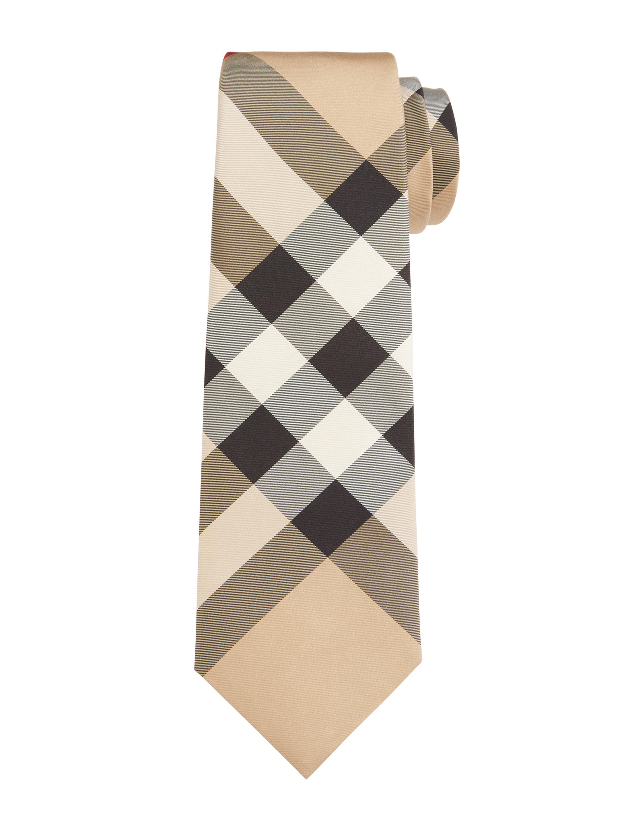 Burberry Men's Manston Check Silk Tie - Beige