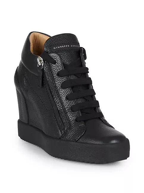 pop Solrig Mere Shop Giuseppe Zanotti Addy Double-Zip Leather Wedge Sneakers | Saks Fifth  Avenue