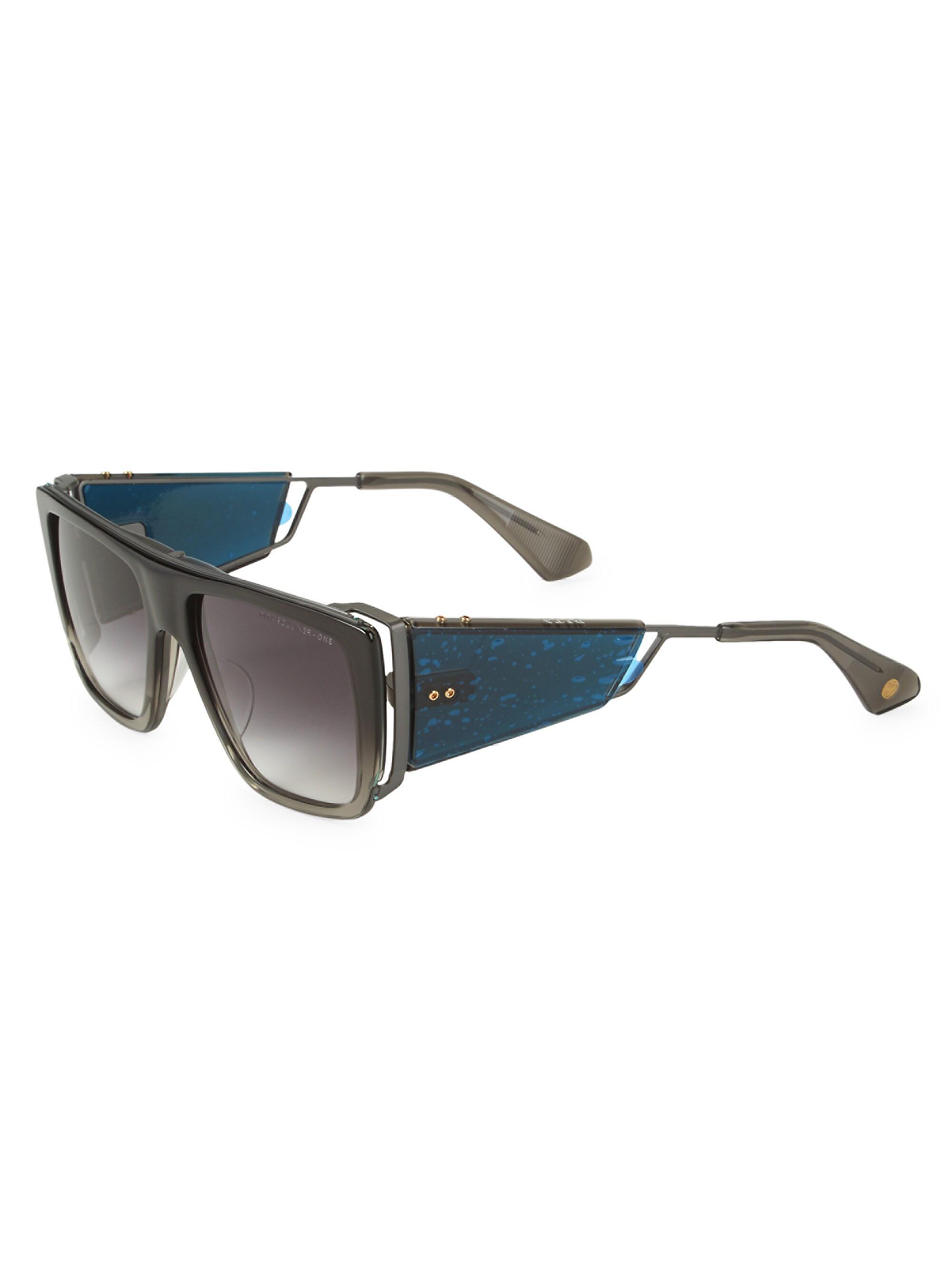 Dita Eyewear Men's 56MM Rectangular Sunglasses - Black Grey