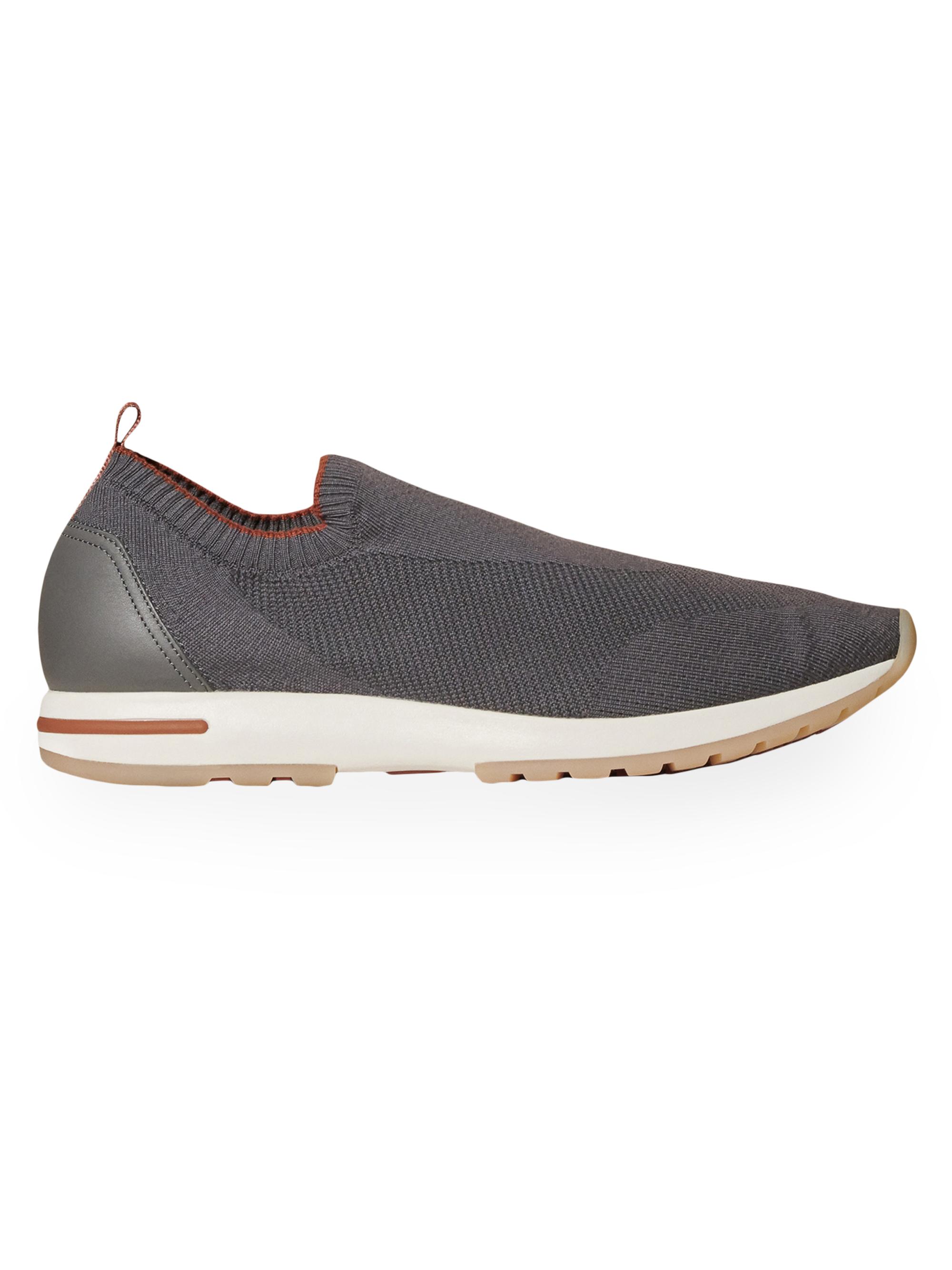 Loro Piana Men's 30 Flexy Active Wish Wool Knit Sneakers - Gray Brick