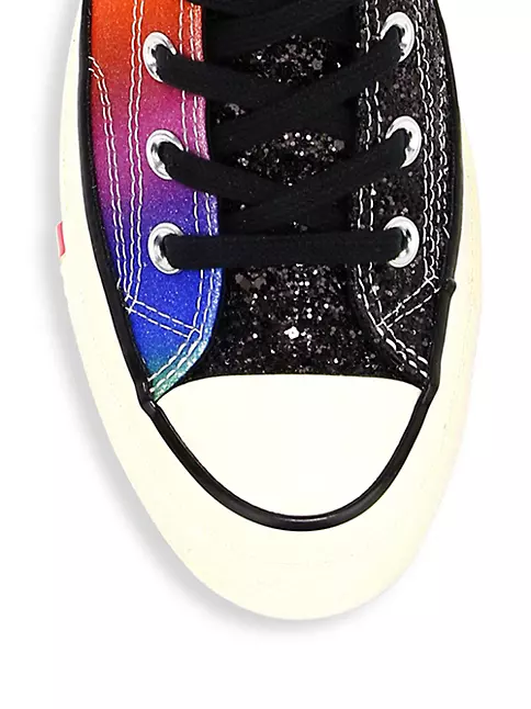Custom Converse Low Shoes Multicolor Glitter and Studs