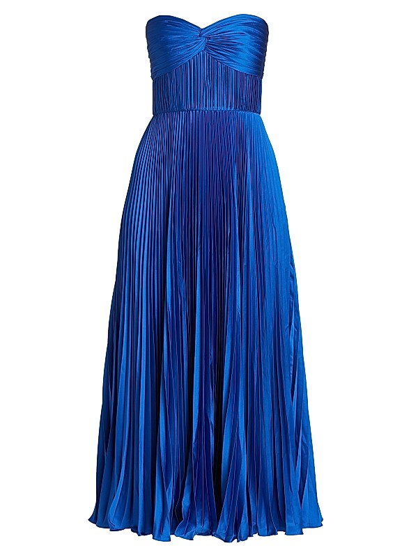 amur dress Pia Pleated Midi The silhouette stays sleek and minimal Amur Losey Ruffle Gown