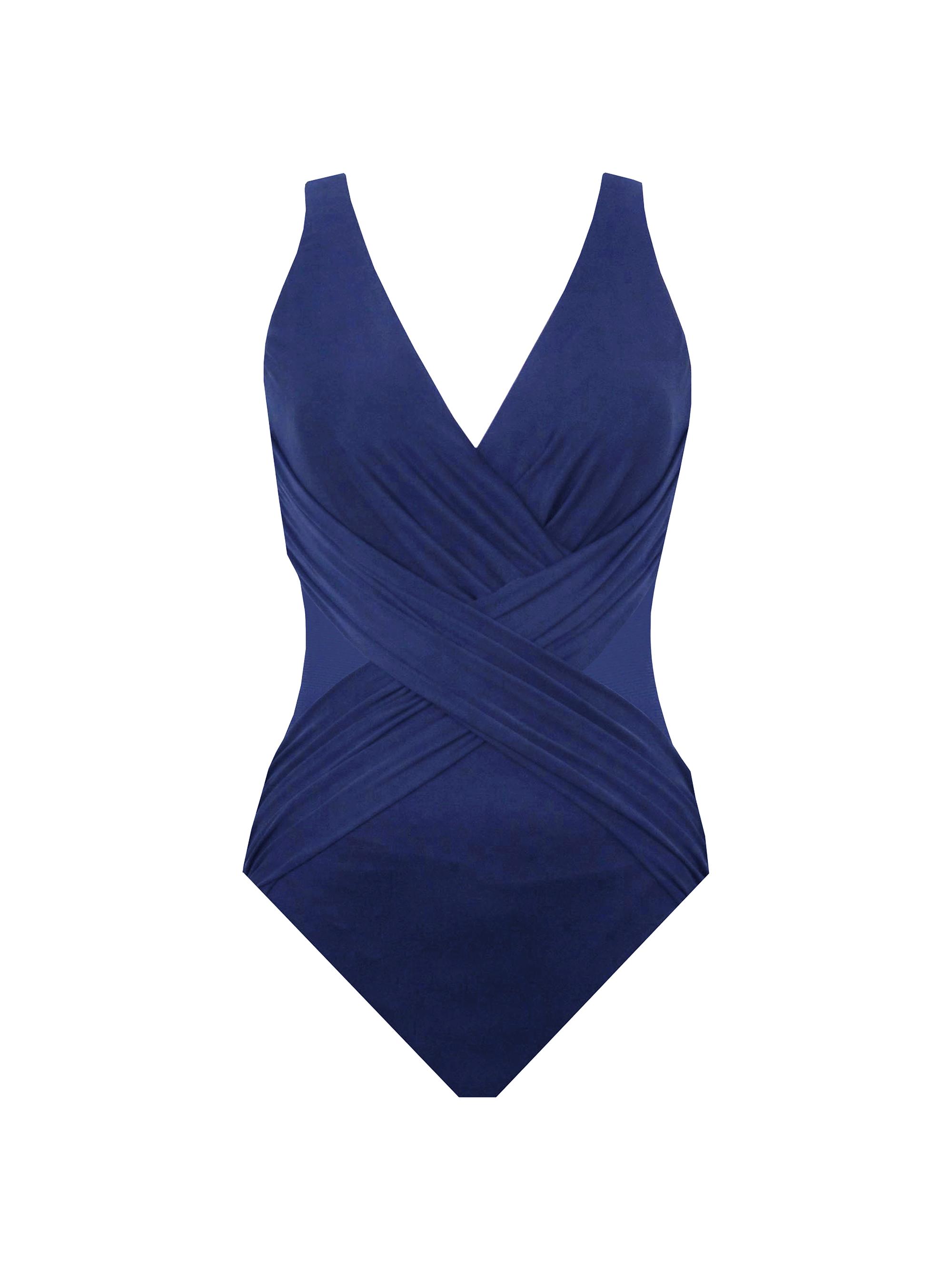 Miraclesuit Swim Women's Plus V-Neck Illusionists Crossover One-Piece Swimsuit - Nova Blue