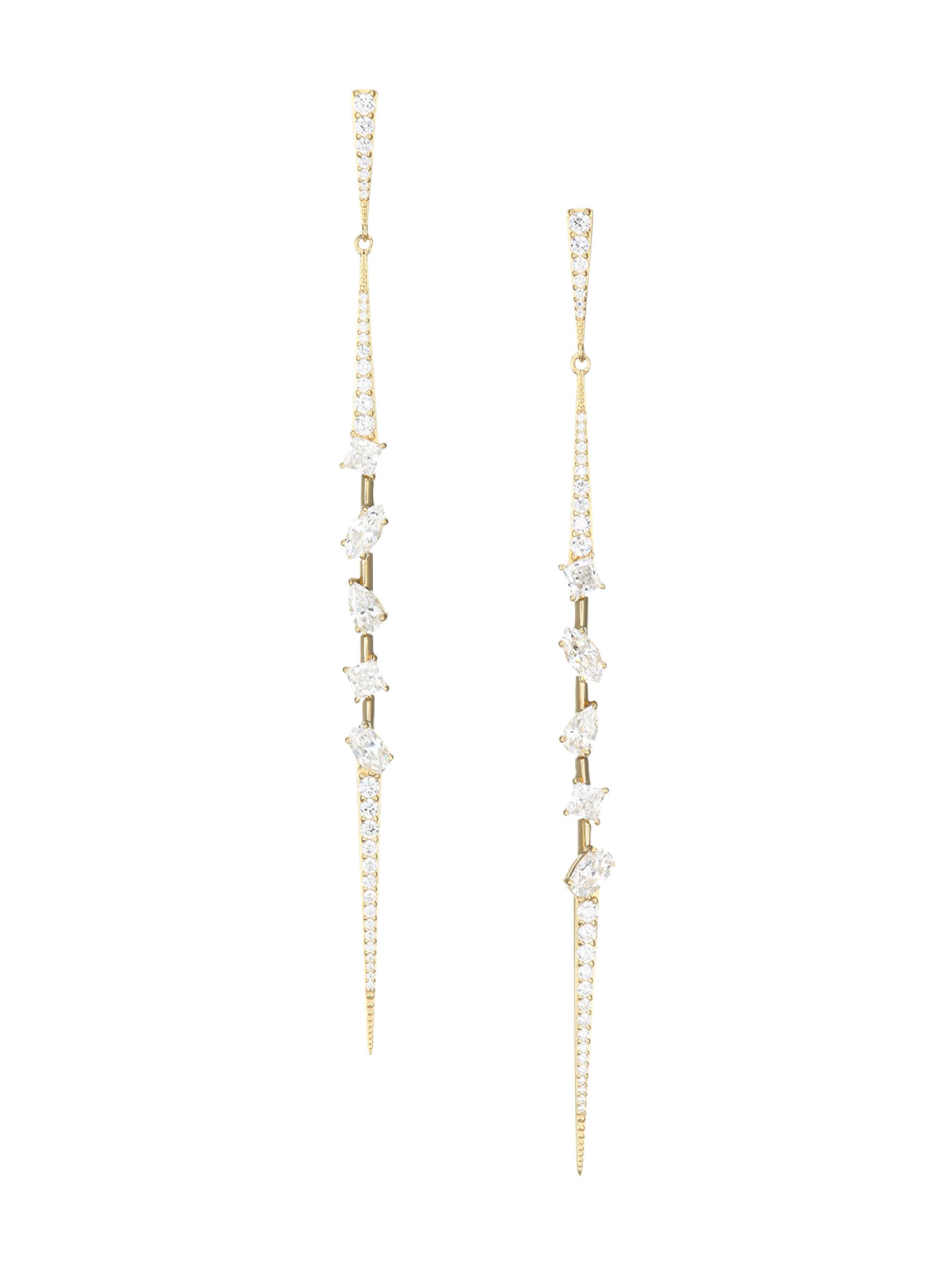 Adriana Orsini Women's Tivoli 18K-Gold-Plated Sterling Silver & Cubic Zirconia Linear Earrings - Gold