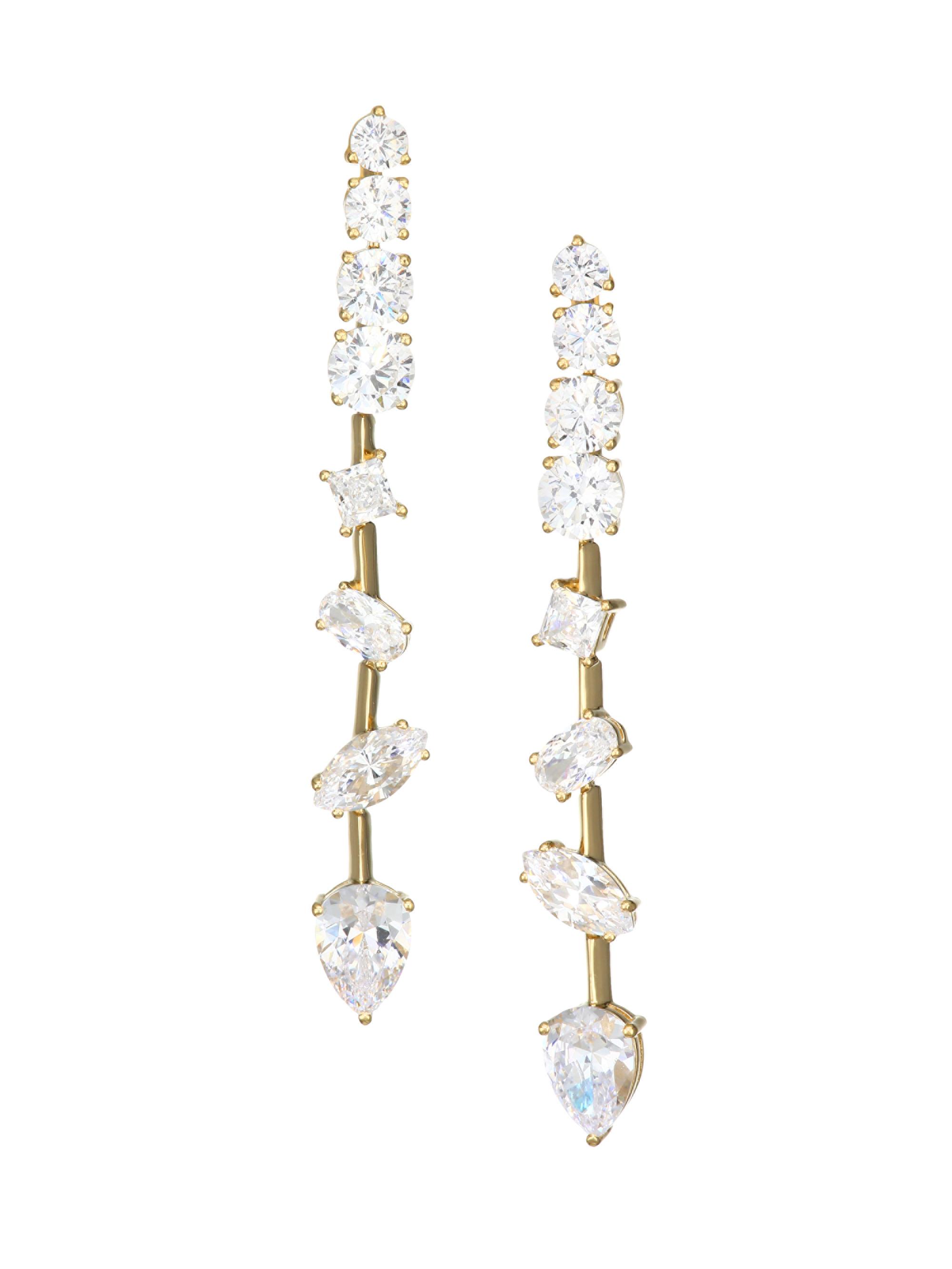 Adriana Orsini Women's Gold-Plated Cubic Zirconia Tivoli Scatter Linear Earrings - Goldtone