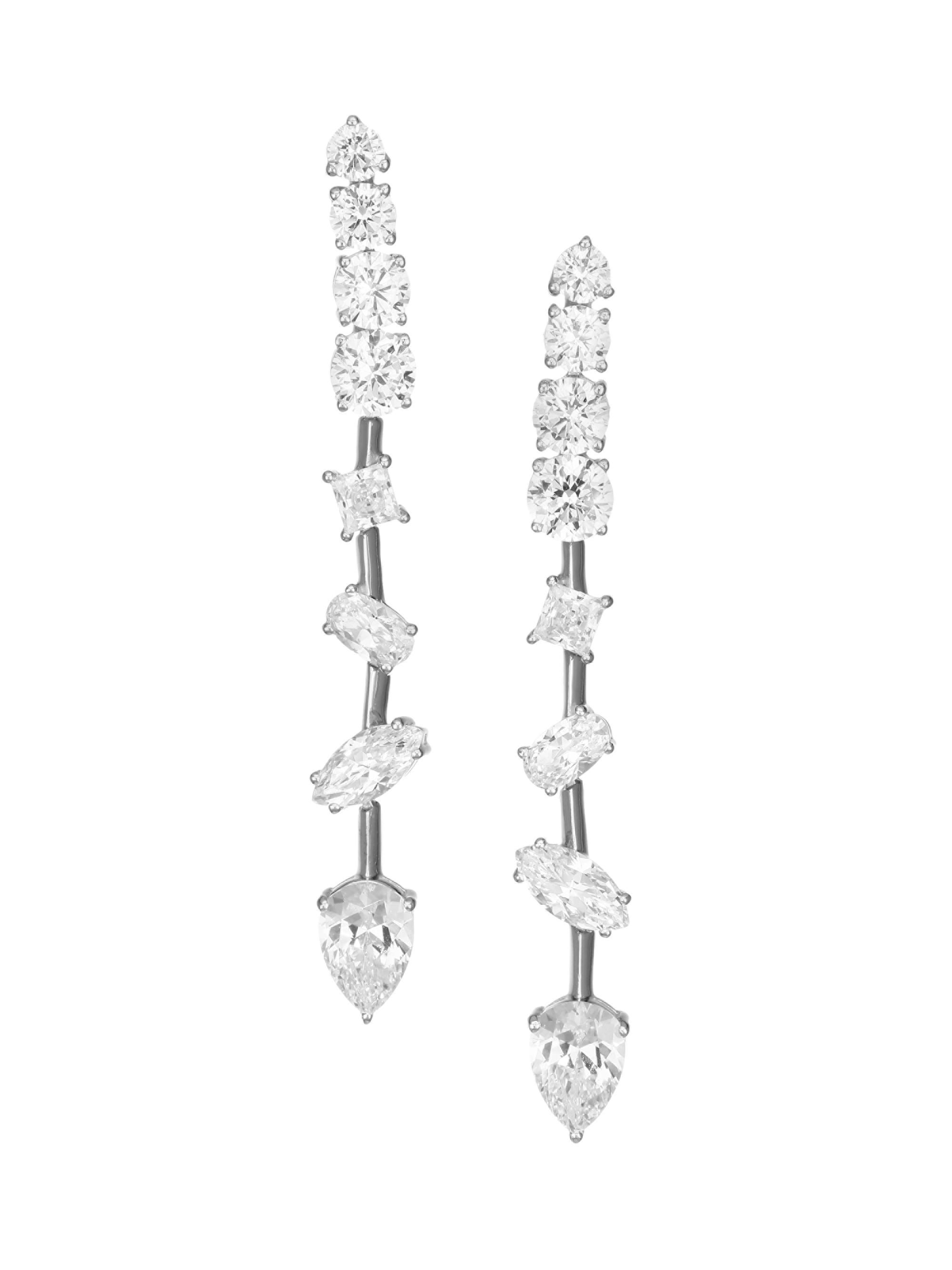 Adriana Orsini Women's Rhodium-Plated Silver & Cubic Zirconia Tivoli Scatter Linear Earrings - Rhodium
