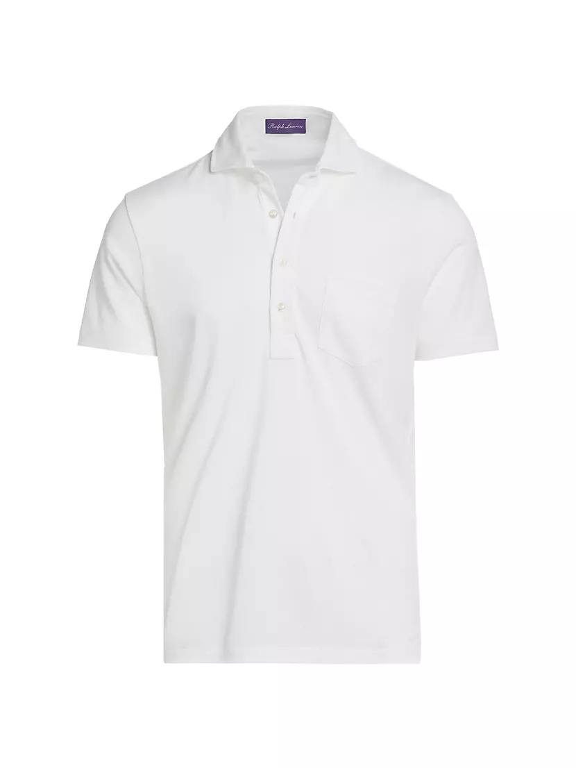 Ralph Lauren Purple Label Washed Non-Logo Short-Sleeve Polo