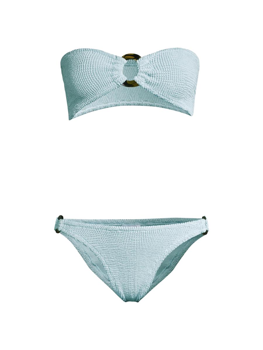 Hunza G Gloria Ring Detail Bandeau 2-Piece Bikini Set | Saks
