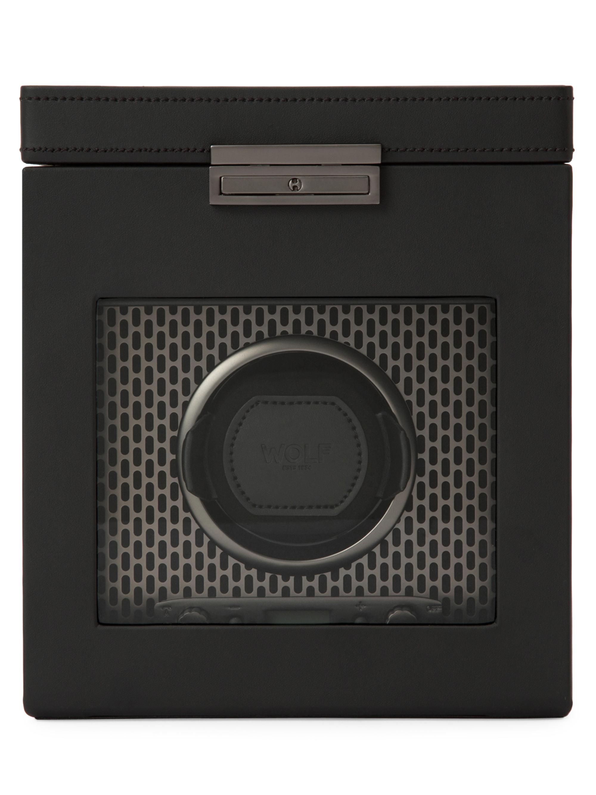 Wolf Axis Single Watch Winder with Storage - Powder Coat