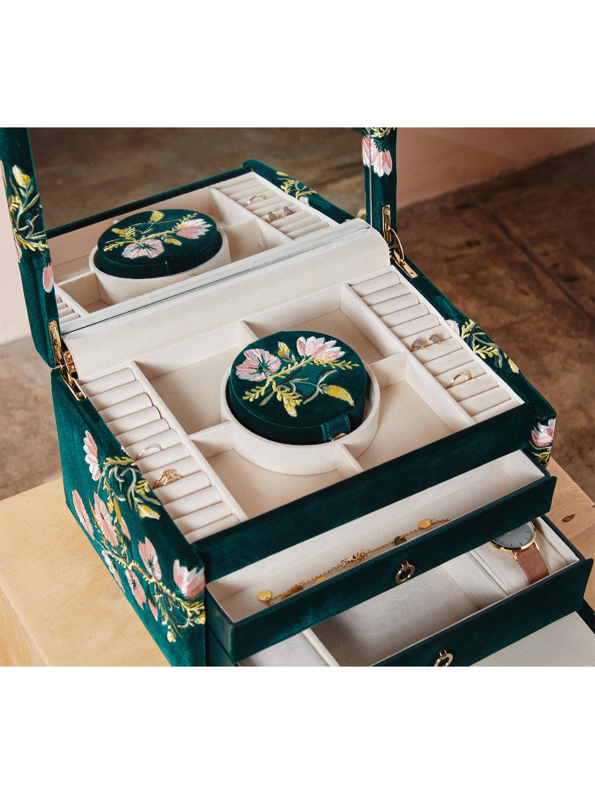 Wolf Medium Zoe Embroidered Jewelry Box | Saks Fifth Avenue