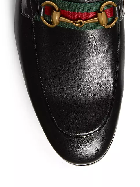 Gucci Men's Brixton Leather Apron Toe Loafers