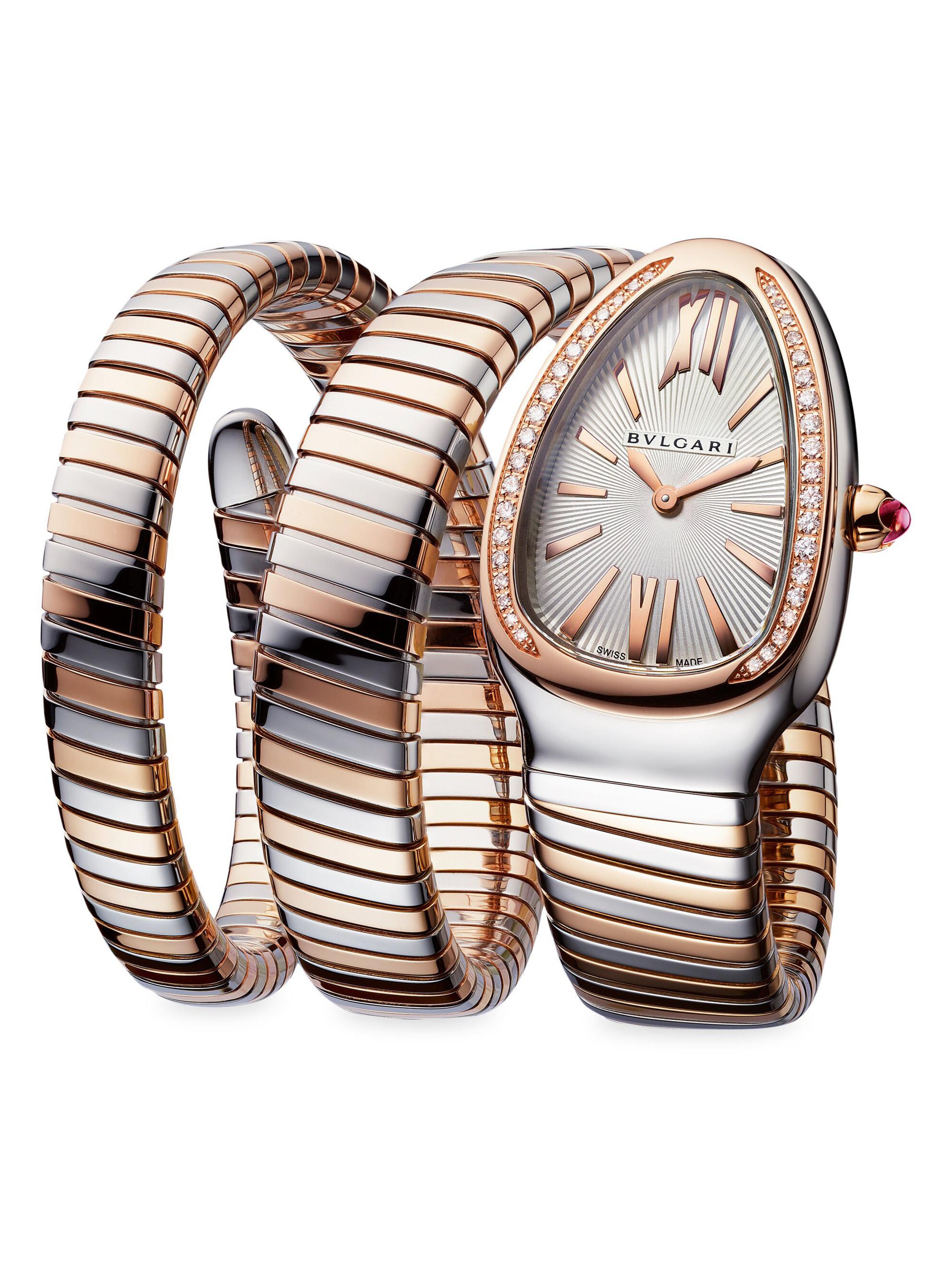 BVLGARI Serpenti Tubogas Two-Tone & Diamond Double Twist Watch