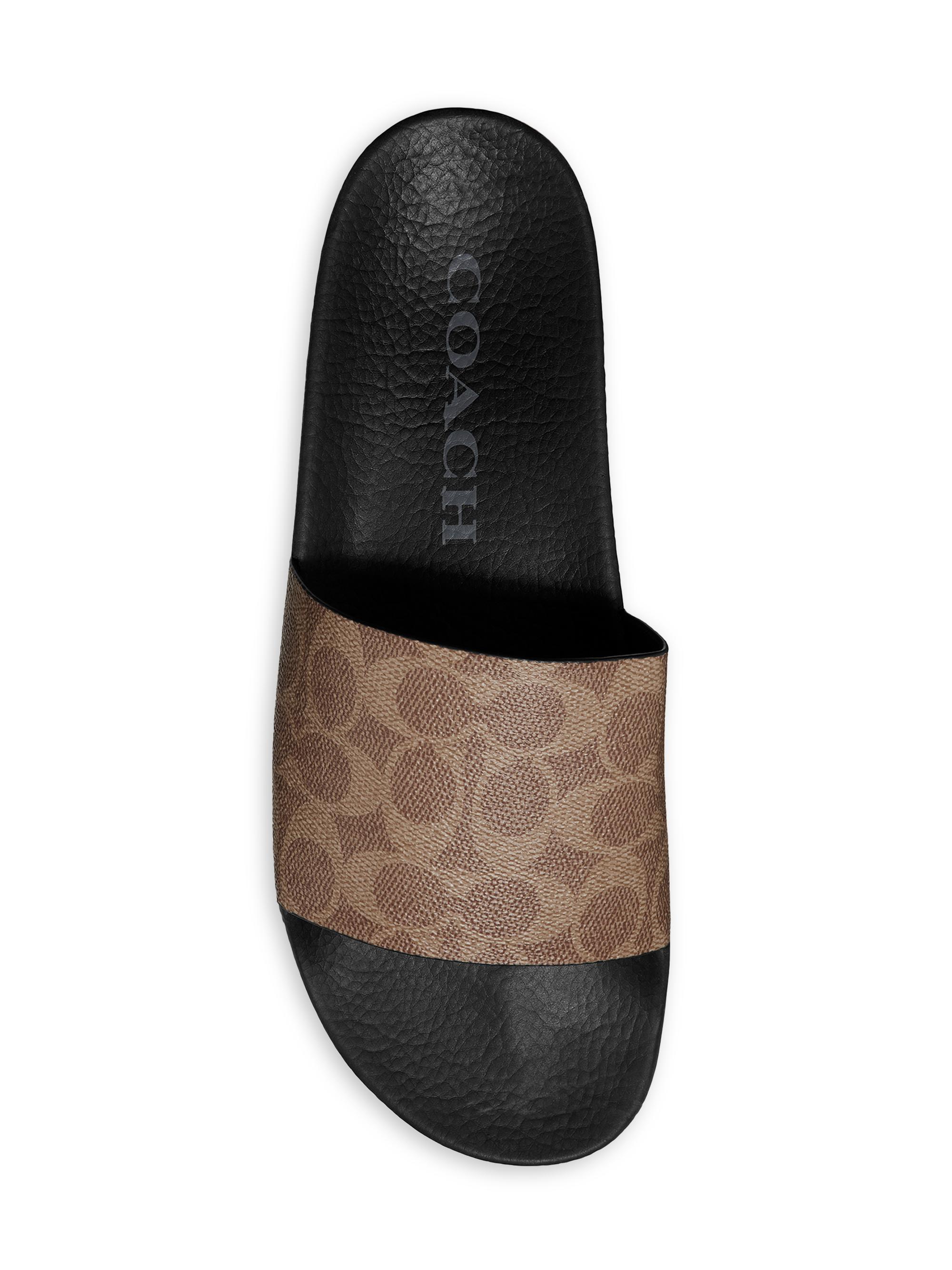 Coach Charcoal Signature Monogram Toe-Post Sandals Amazon.com | Coach Men main image 4