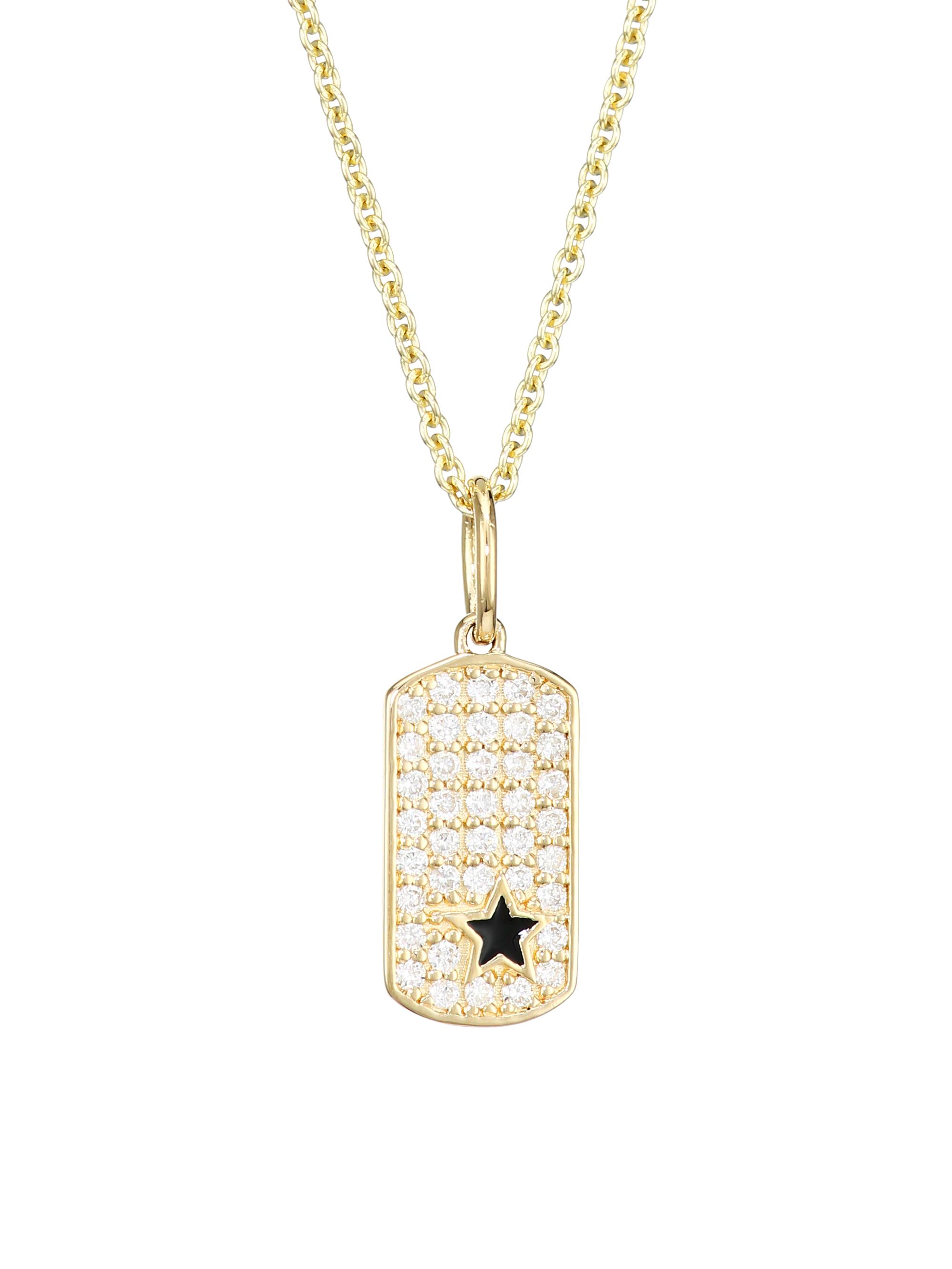 Sydney Evan Women's 14K Yellow Gold, Diamond & Star Enamel Pendant Necklace