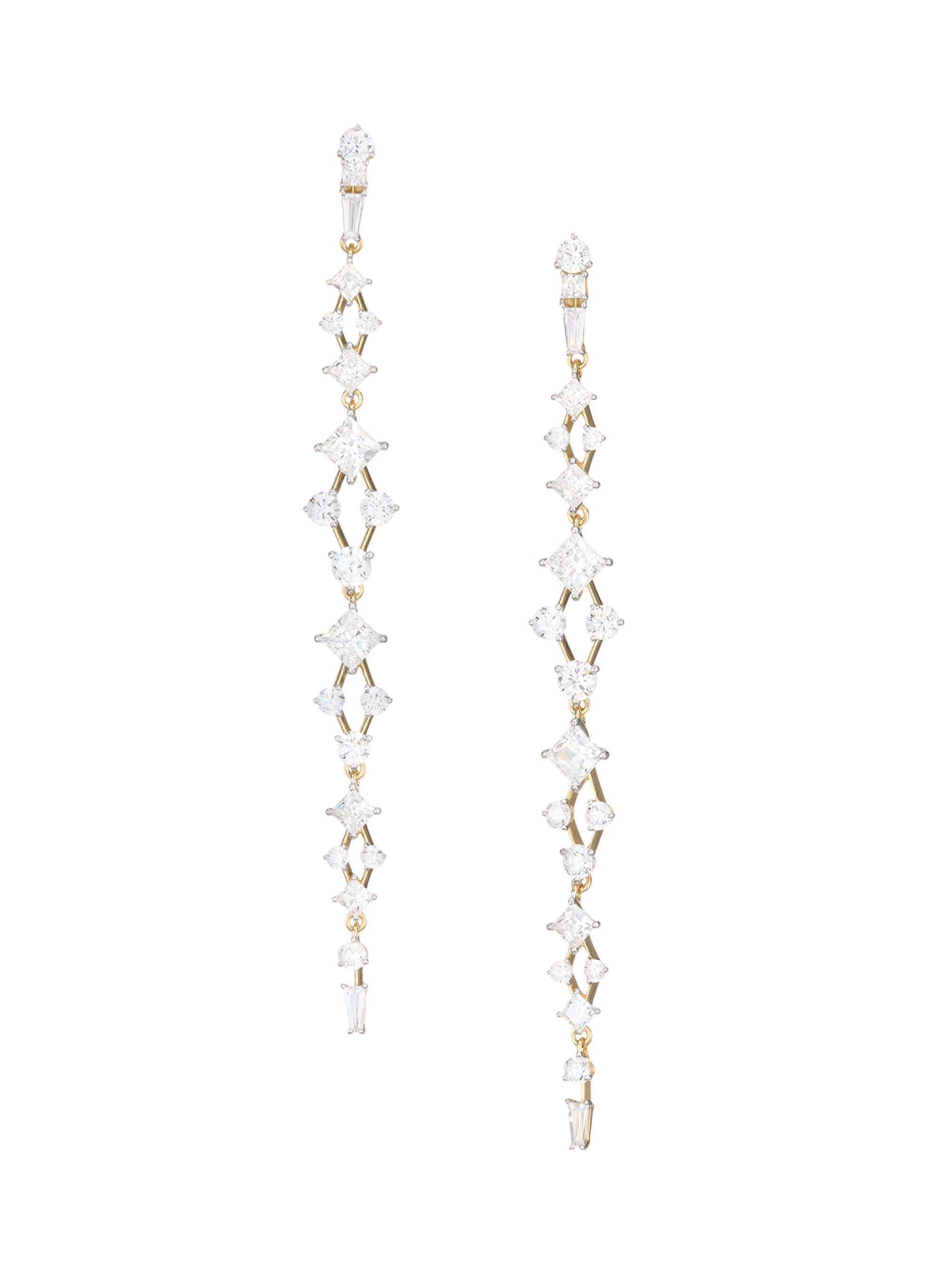 Adriana Orsini Women's Verbena 18K-Gold-Plated, Rhodium-Plated & Cubic Zirconia Long Linear Earrings - Gold