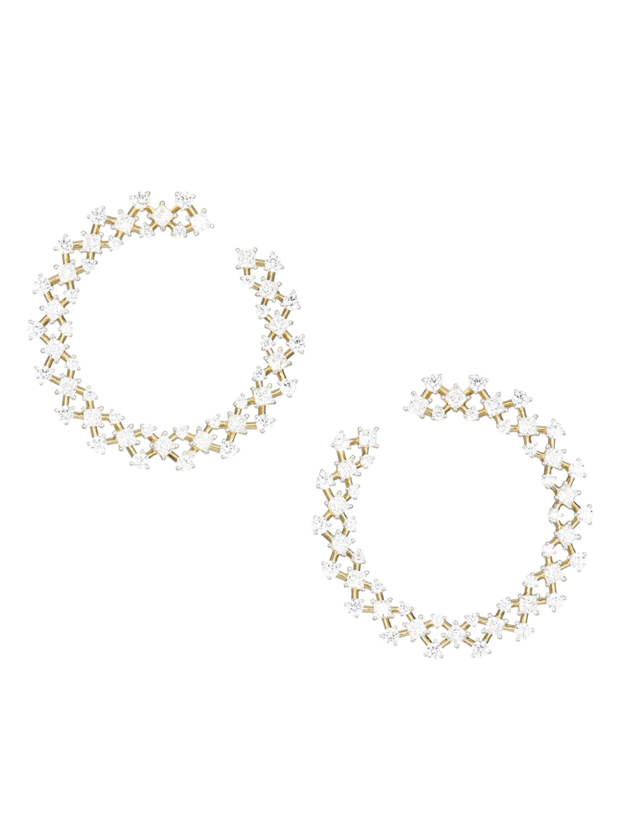 Adriana Orsini Women's Verbena 18K Yellow Gold & Rhodium-Plated Crystal Wraparound Hoop Earrings - Gold