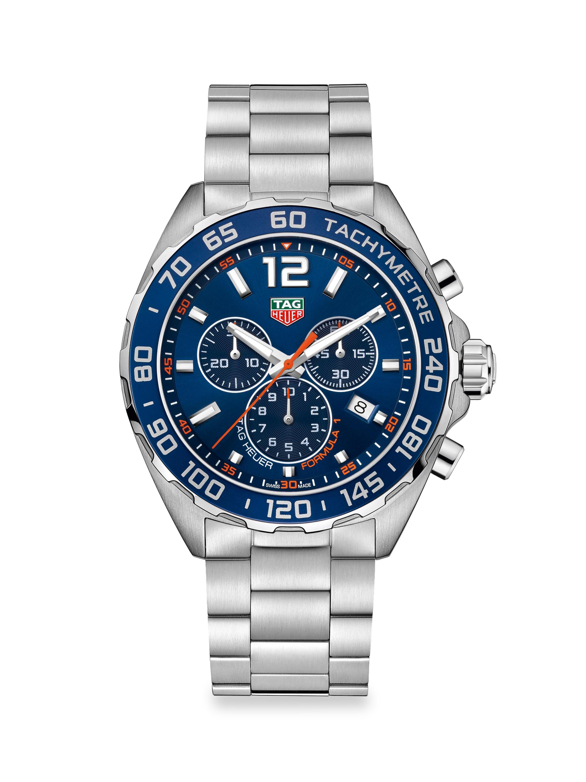 TAG Heuer Men's Formula 1 43MM Stainless Steel & Aluminum Bezel Quartz Chronograph Bracelet Watch