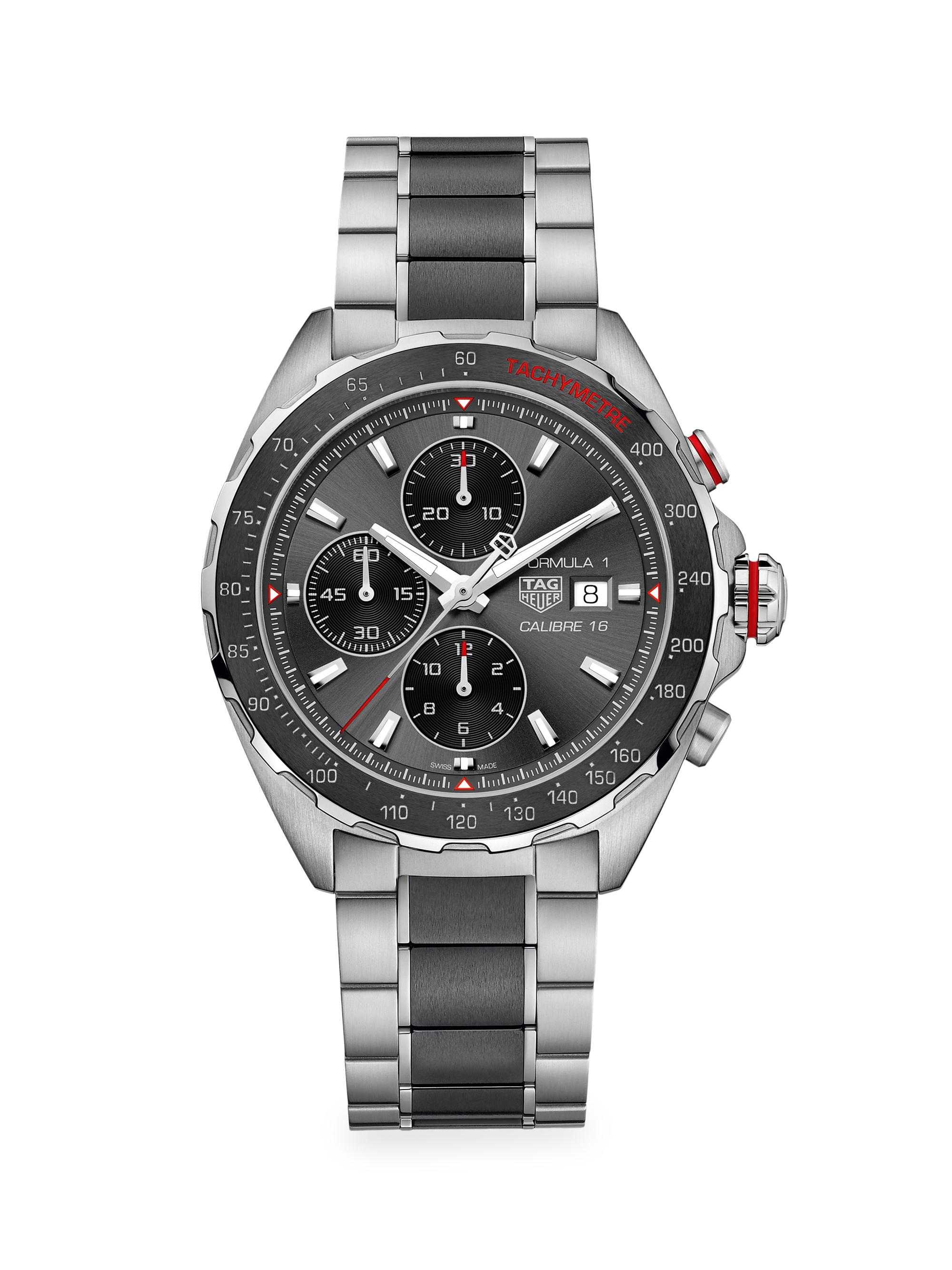TAG Heuer Men's Formula 1 44MM Stainless Steel & Ceramic Automatic Chronograph Bracelet Watch