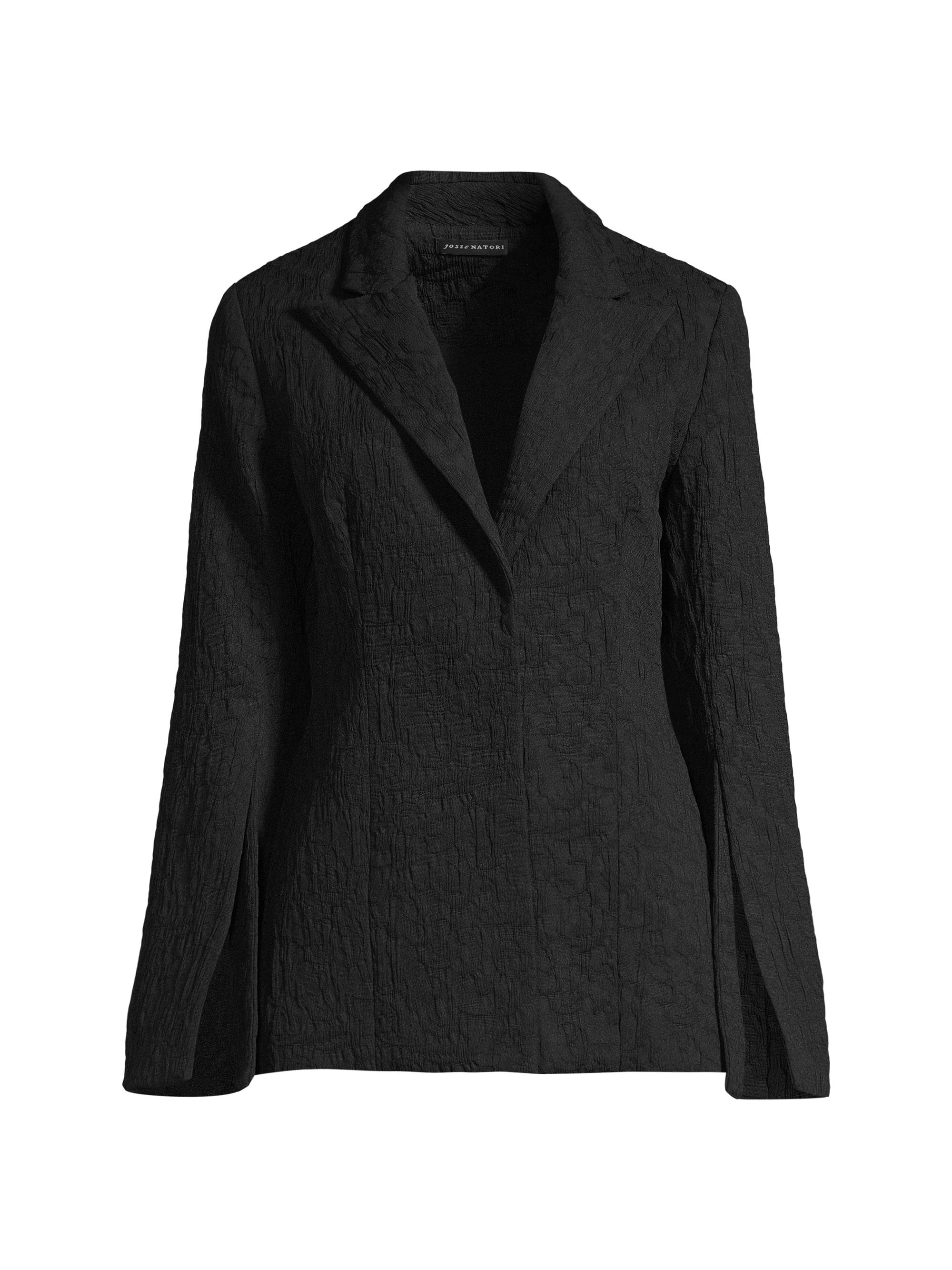 Josie Natori Women's Textured Split Sleeve Blazer - Black