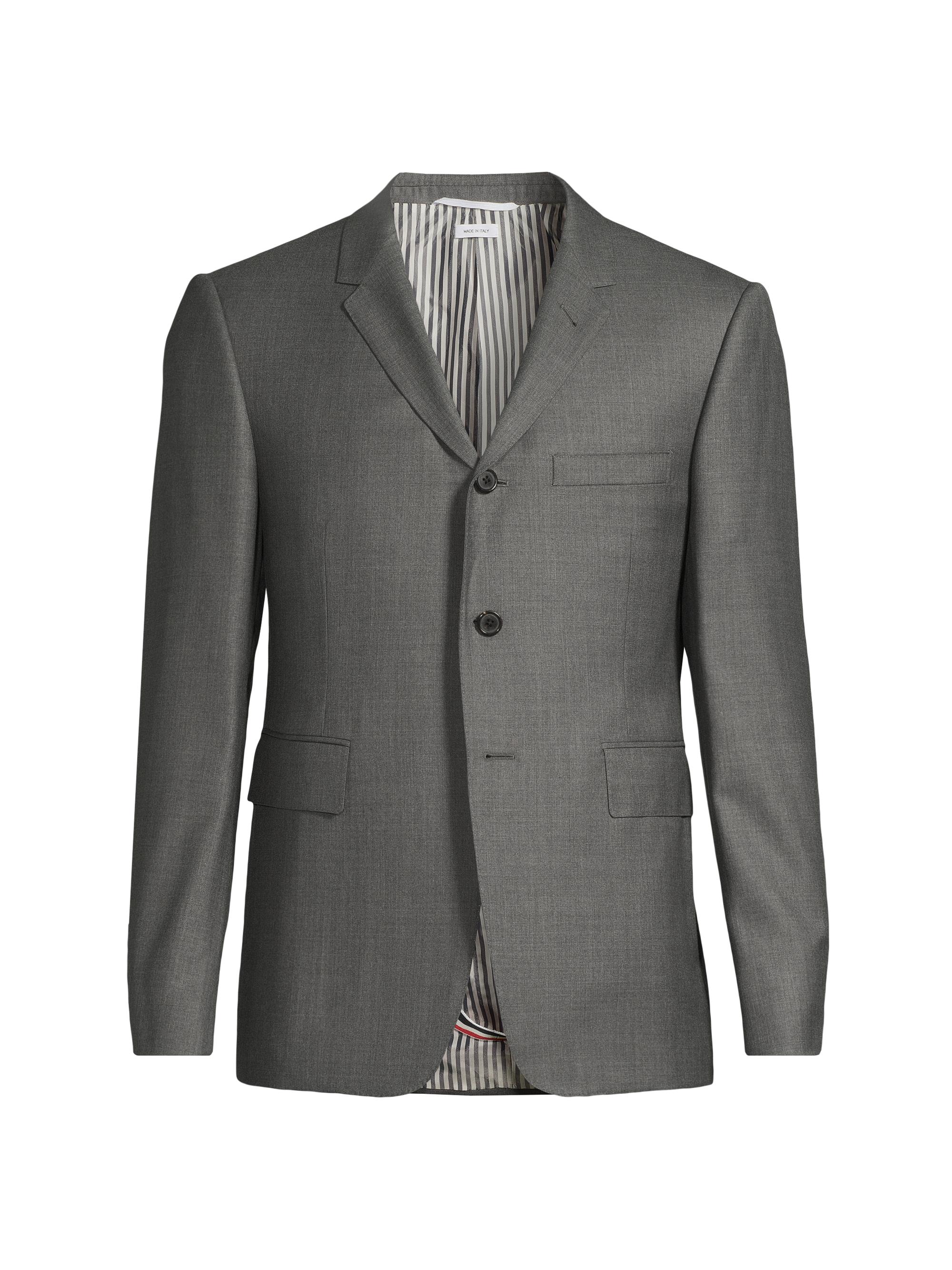 Thom Browne Men's Classic Wool Super 120S Wool Sport Jacket - Grey