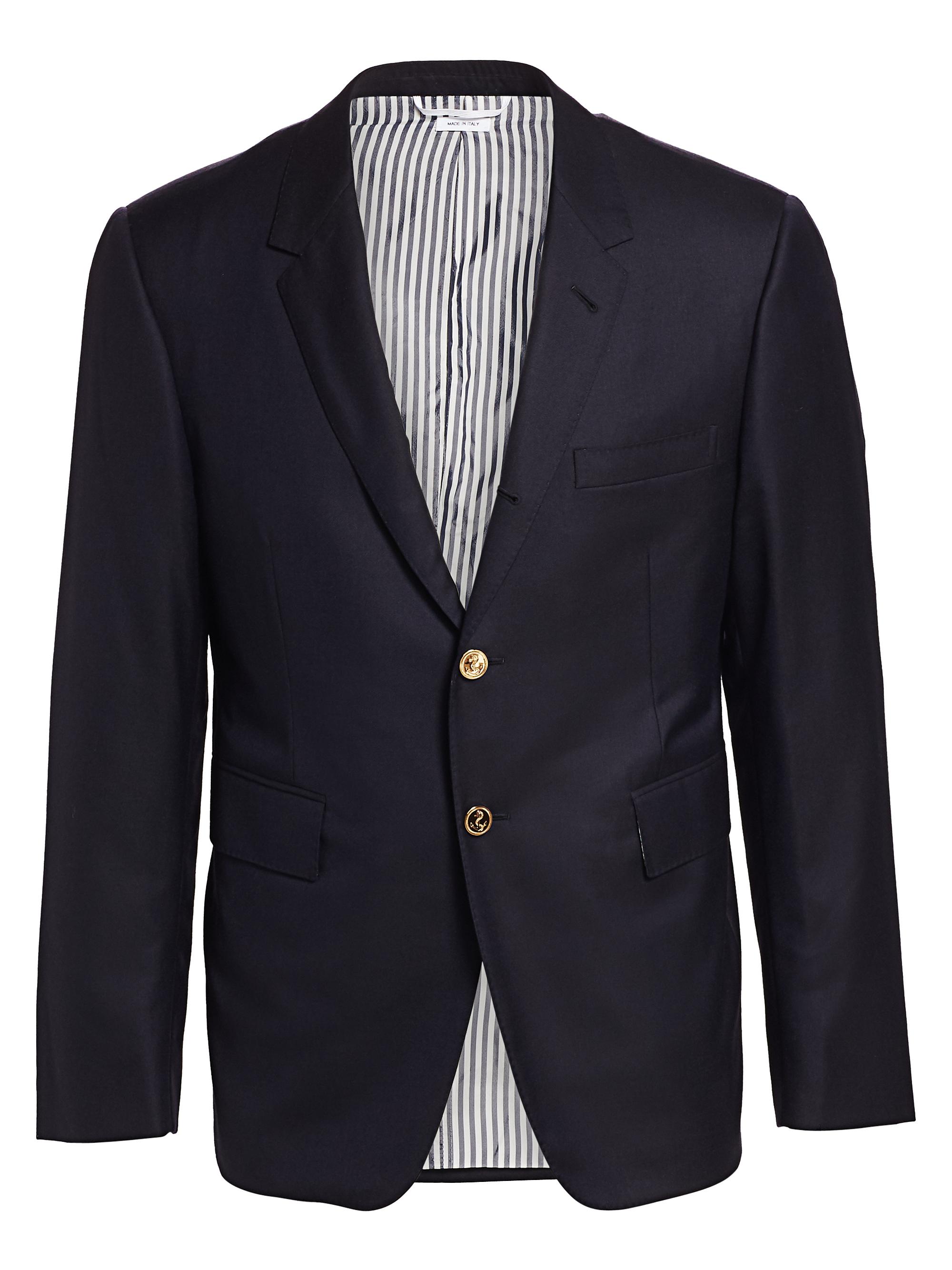 Thom Browne Men's Classic Wool Super 120S Wool Sport Jacket - Navy | Thumbnail 7