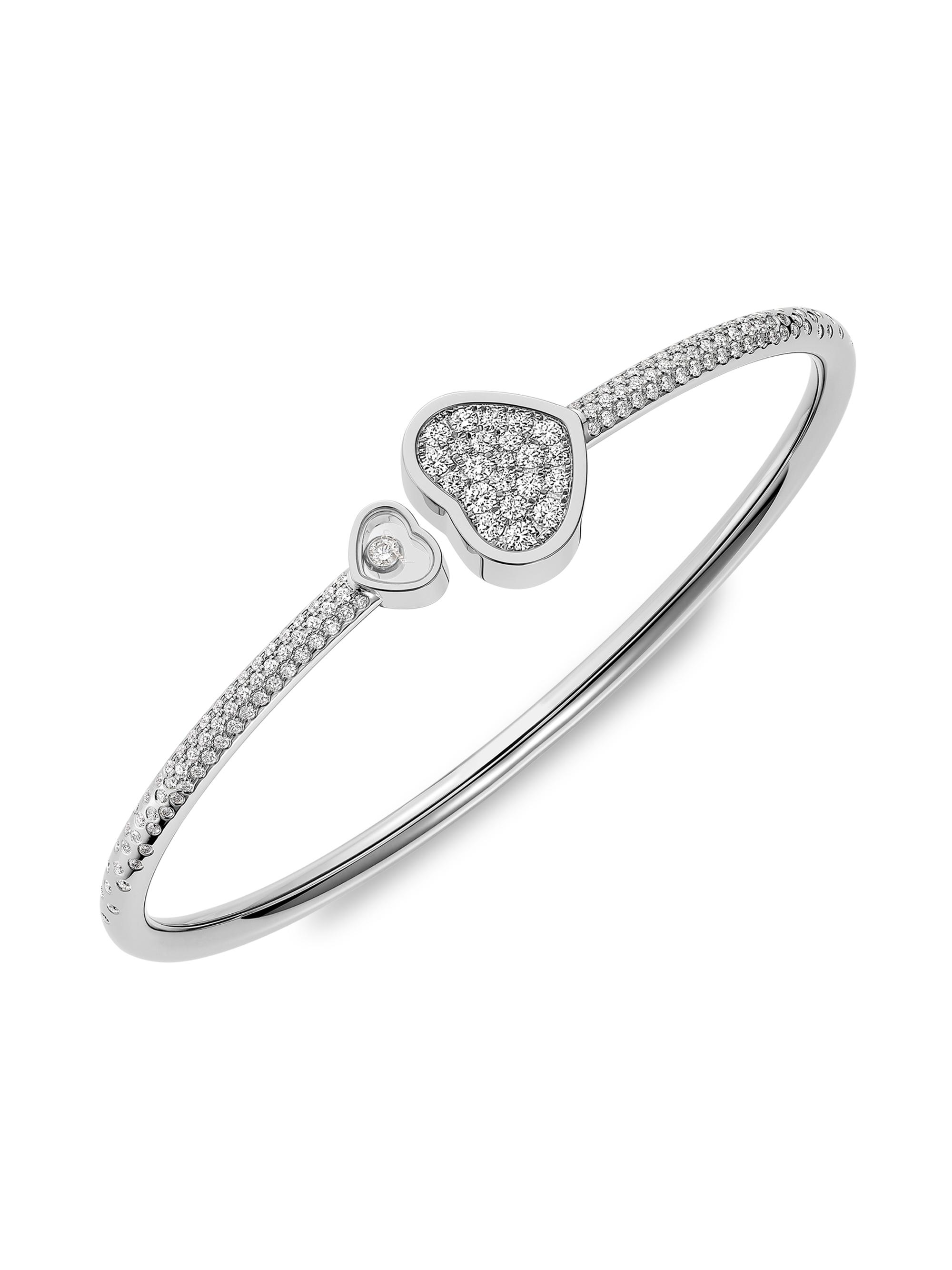 Chopard Women's Happy Hearts 18K White Gold & Diamond Bangle