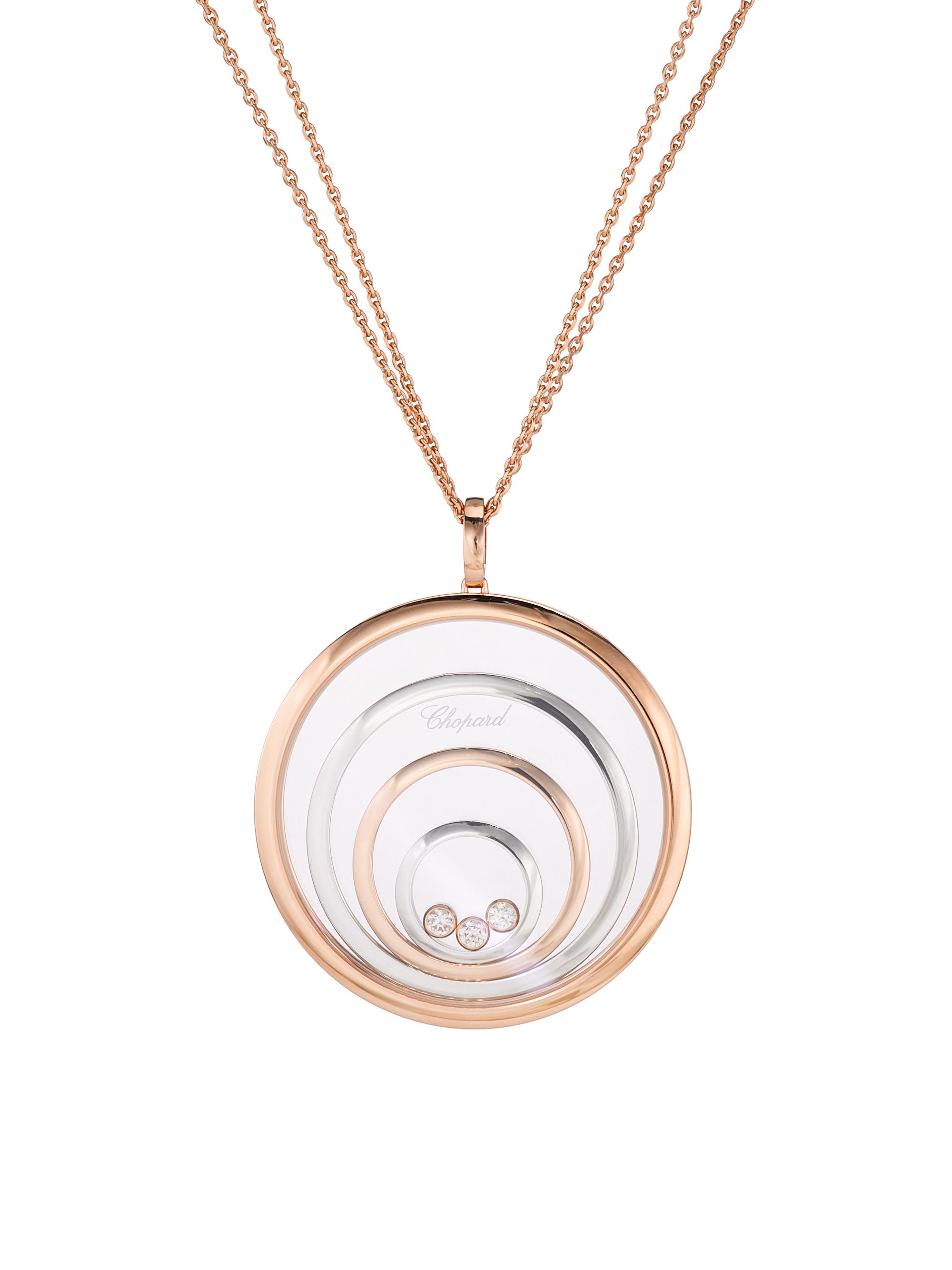 Chopard Women's Happy Spirit Two-Tone 18K Rose Gold & Diamond Pendant Necklace - Rose Gold