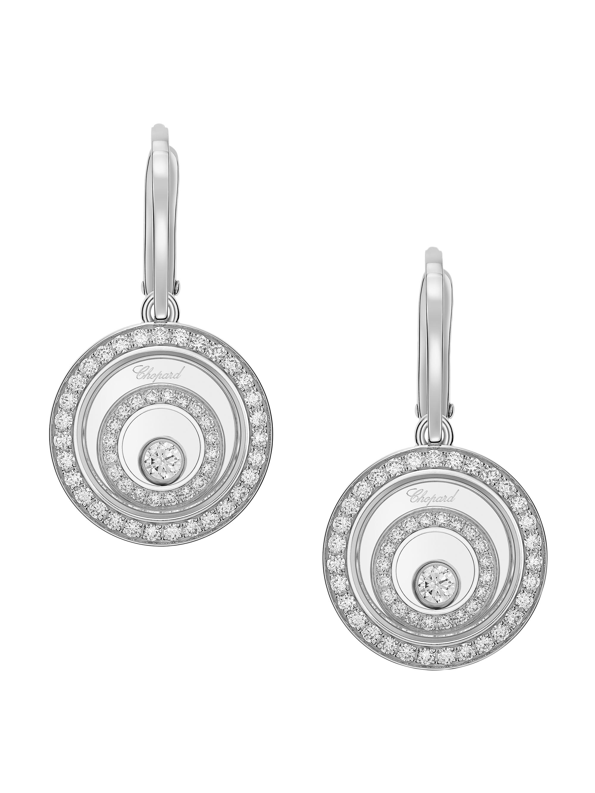Chopard Women's Happy Spirit 18K White Gold & Diamond Earrings - White Gold