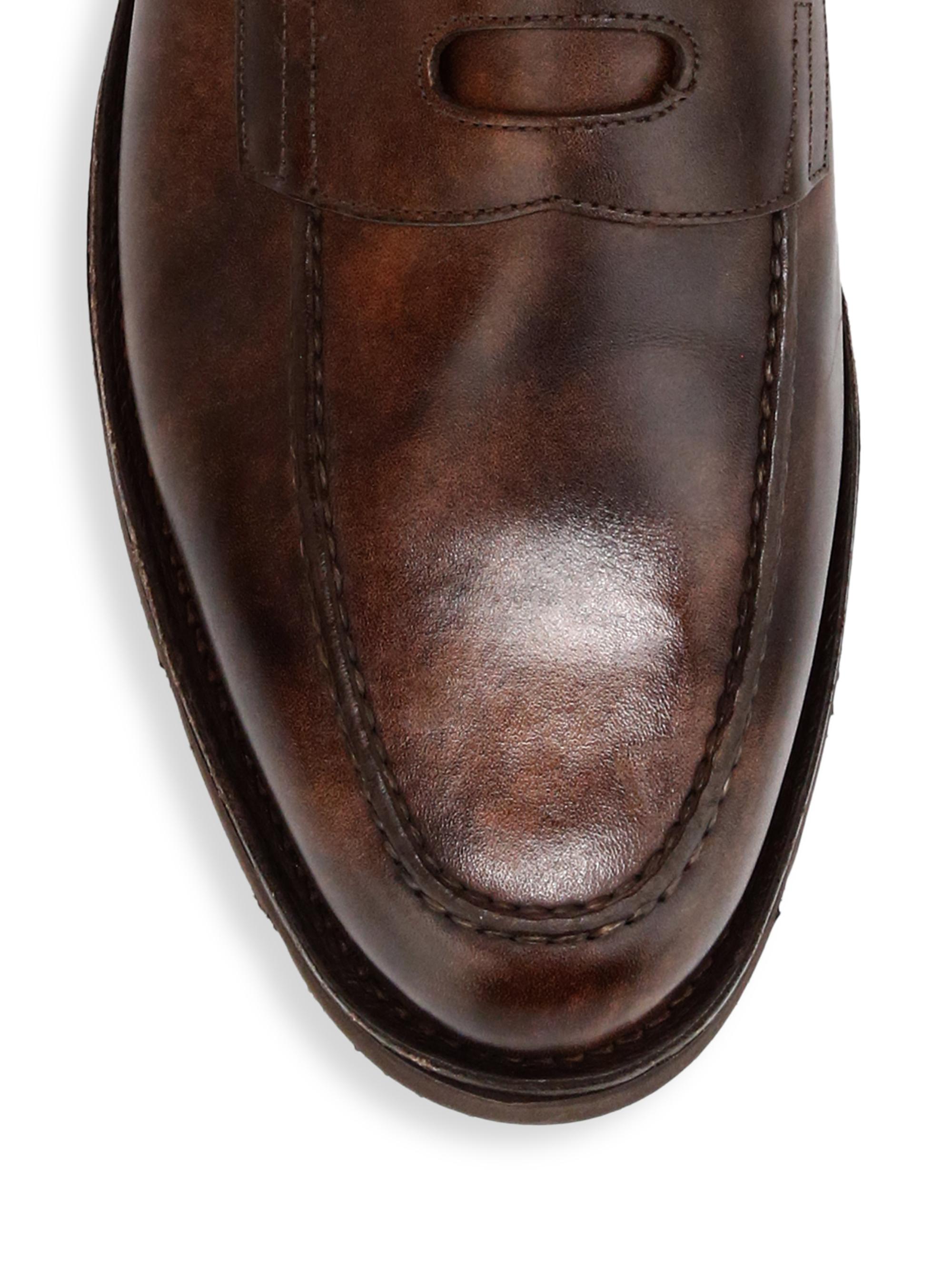 John Lobb Lopez Chunky Leather Penny Loafers | Saks Fifth Avenue display picture 3