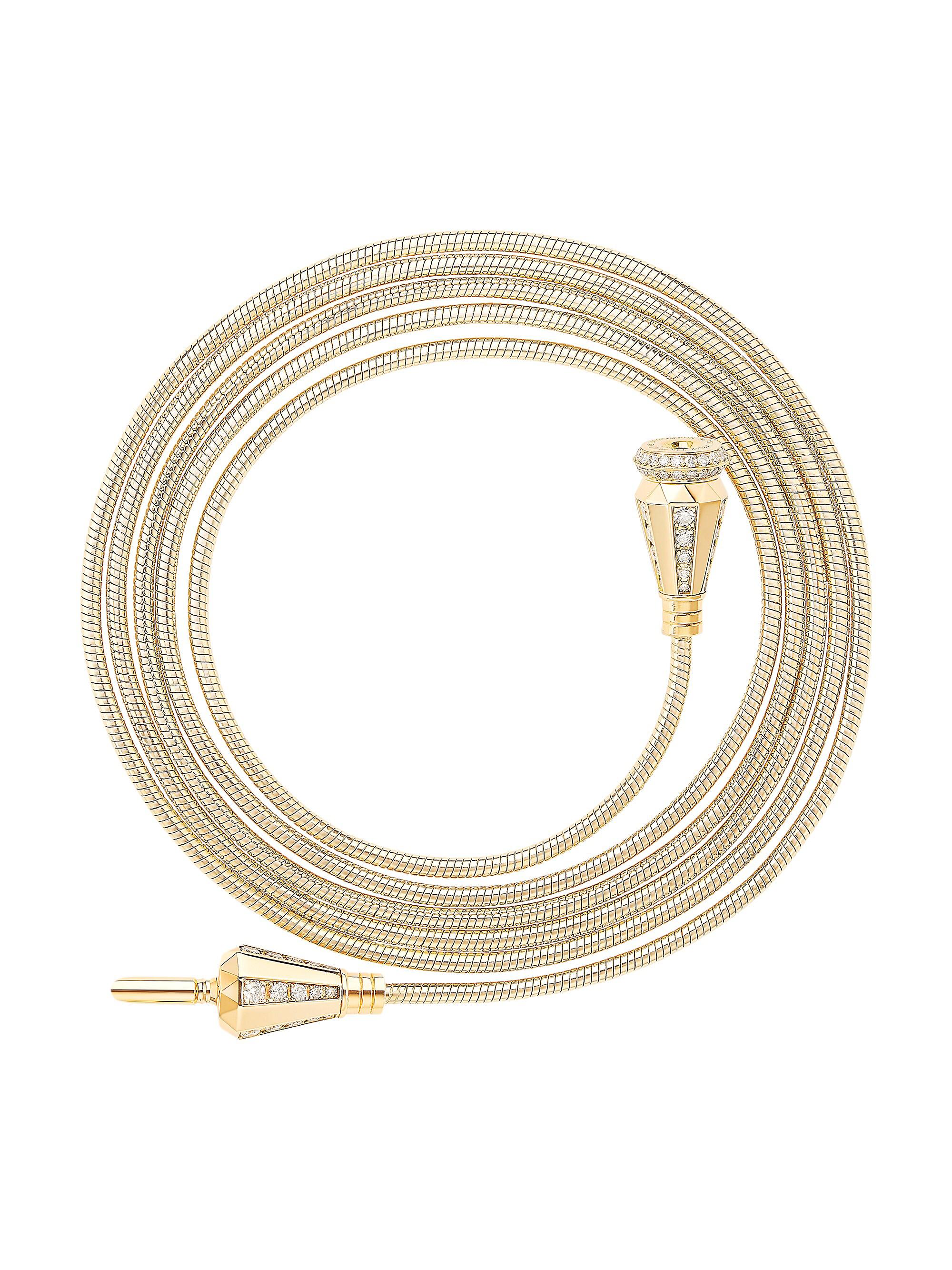 Boucheron Women's Jack de  18K Yellow Gold & Diamond Long Cable Necklace - Diamond Yellow Gold