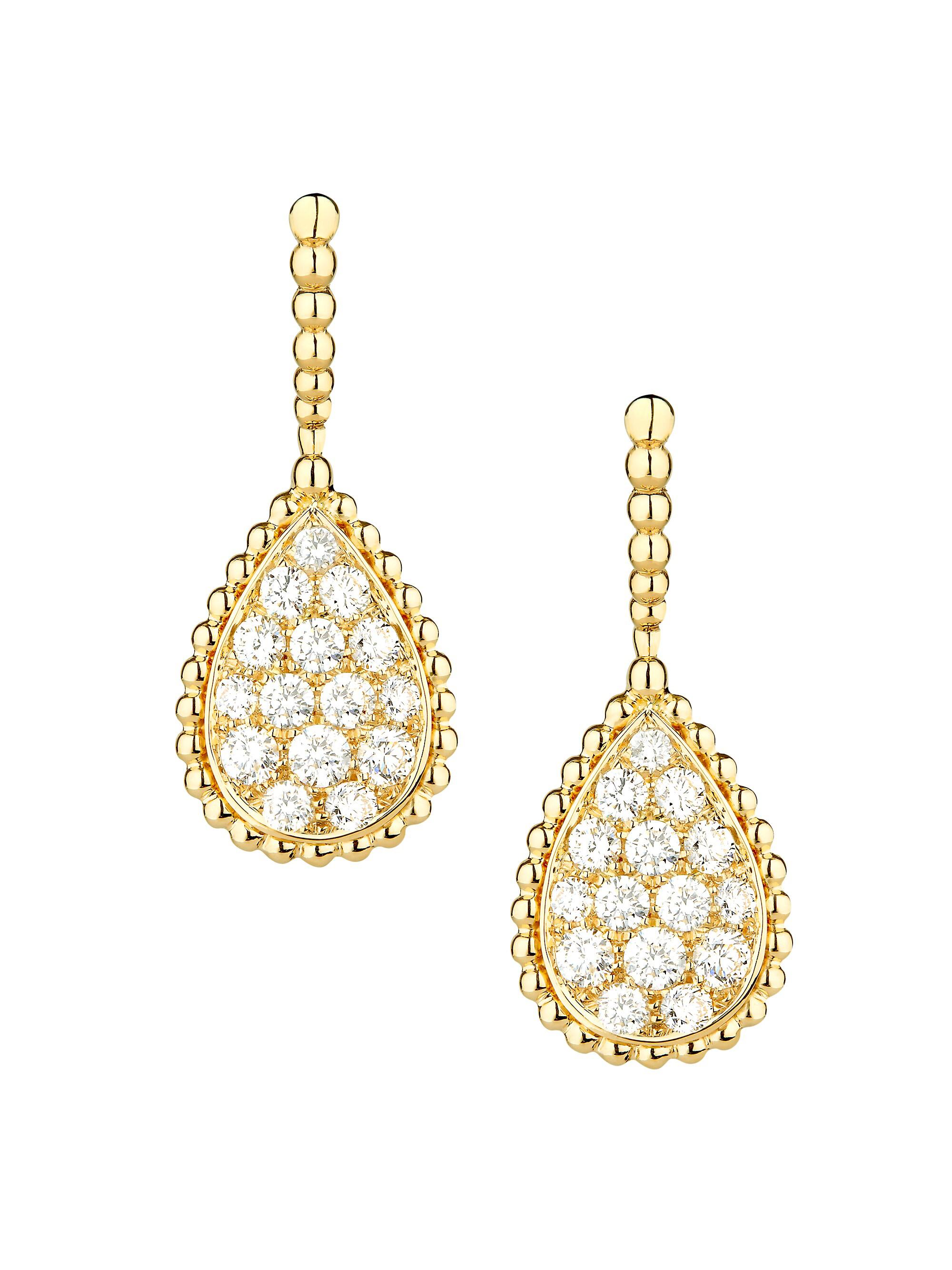 Boucheron Women's Serpent Bohème 18K Yellow Gold & Diamond Sleeper Drop Earrings - Gold