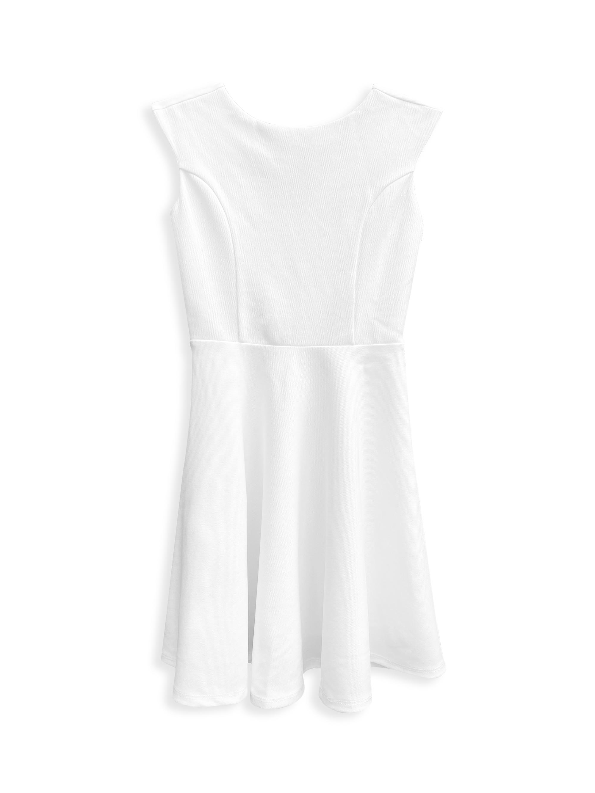 Un Deux Trois Girl's Textured Cap Sleeve Dress -