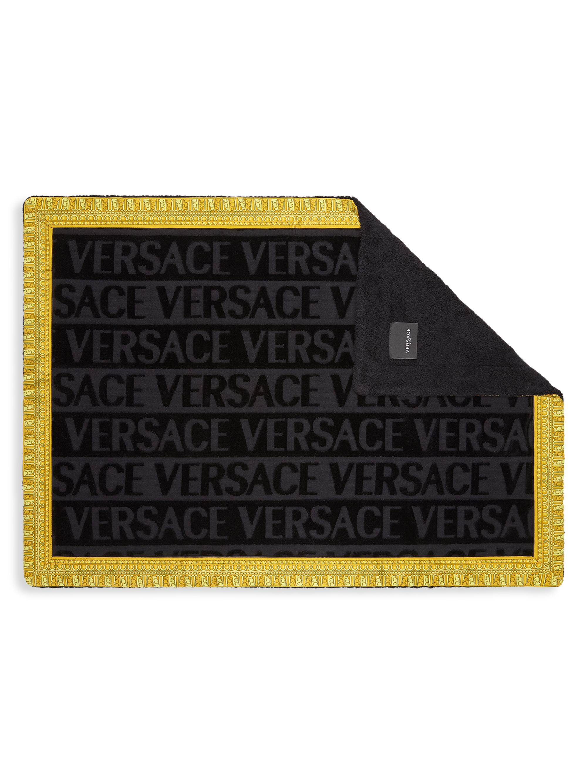 Versace Baroque Robe Bath Mat - Black
