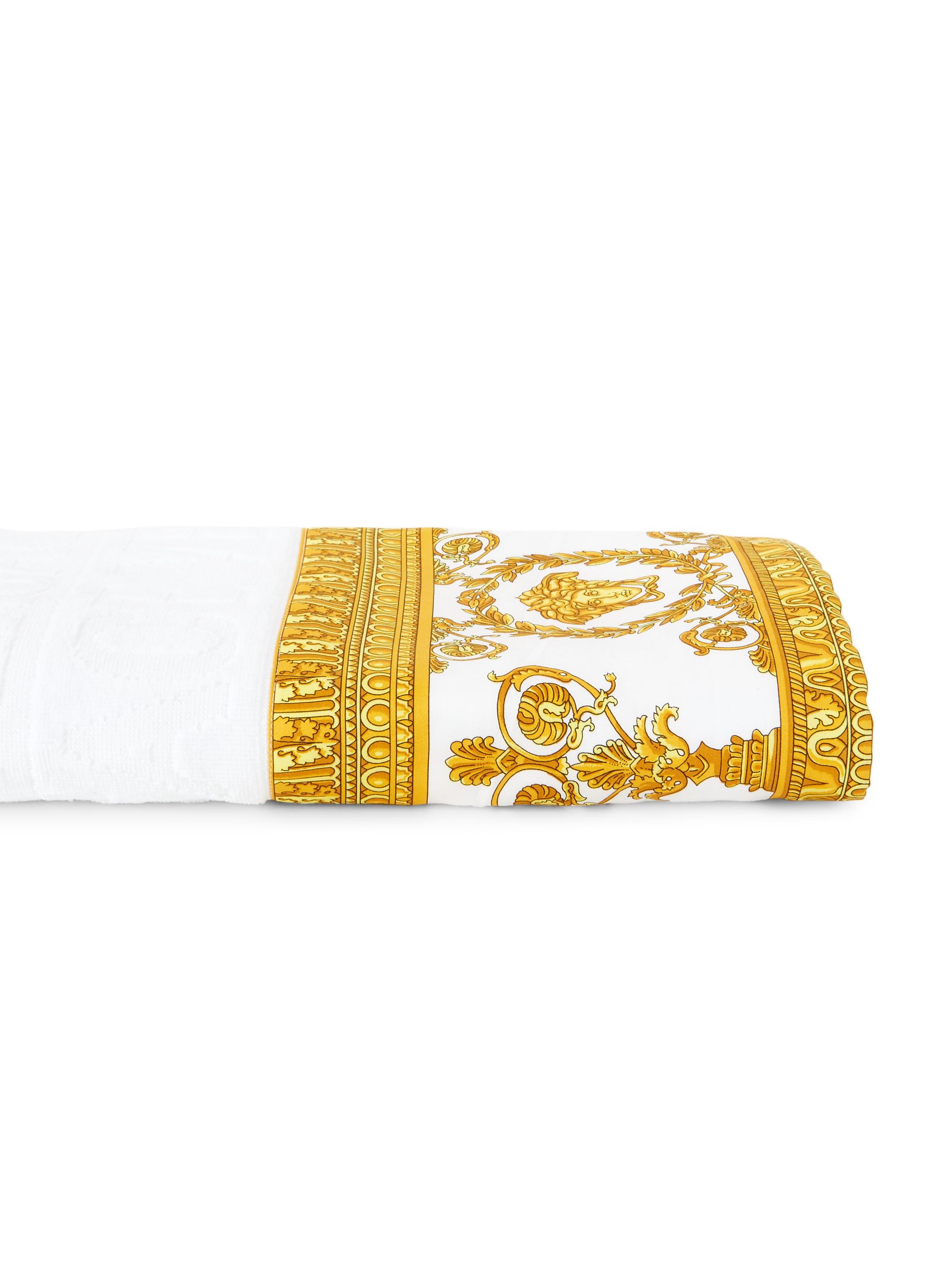 Versace Barocco Cotton Hand Towel - White