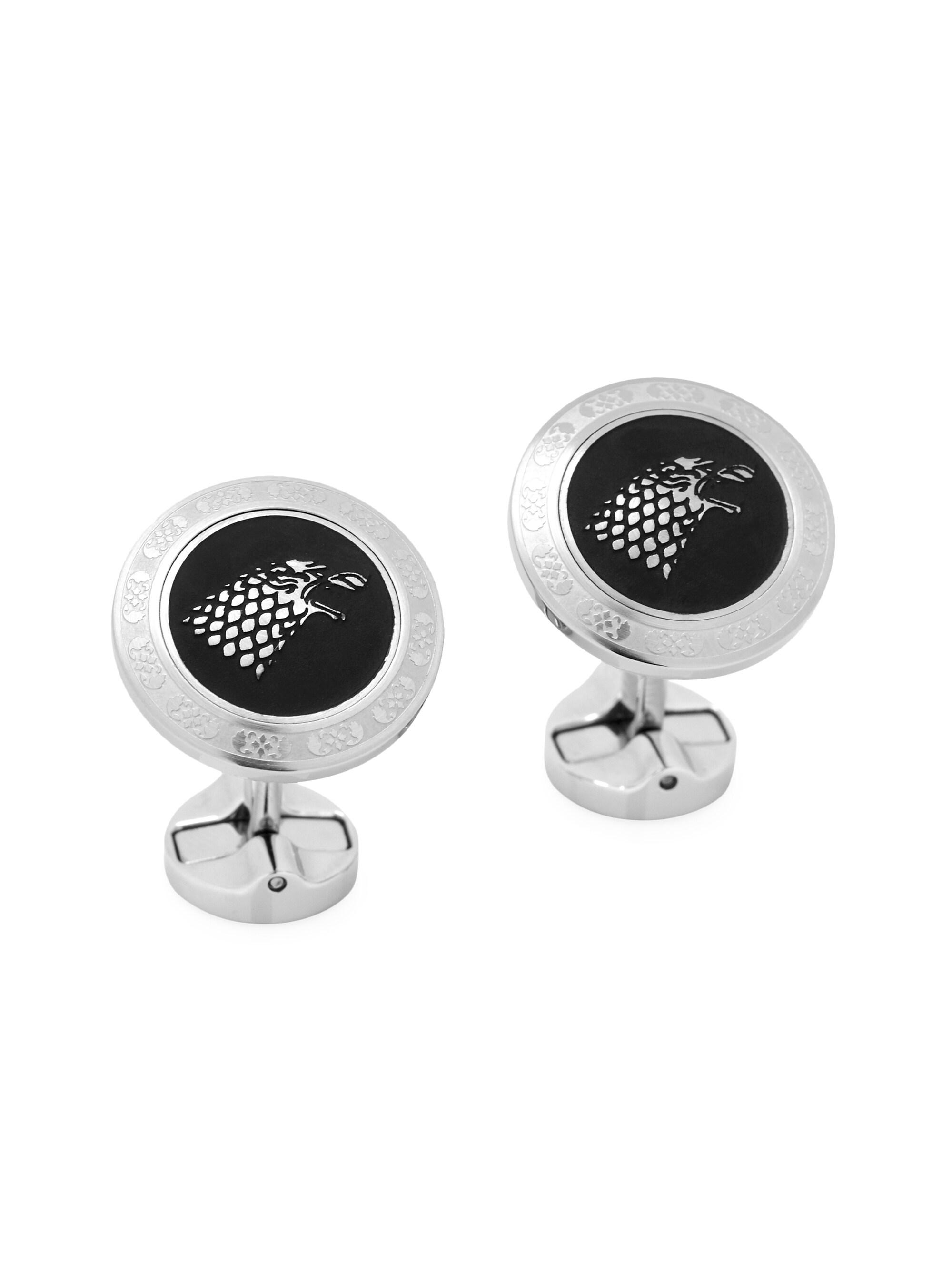 Cufflinks, Inc. Men's Game Of Thrones House Stark Stainless Steel Cufflinks - Black