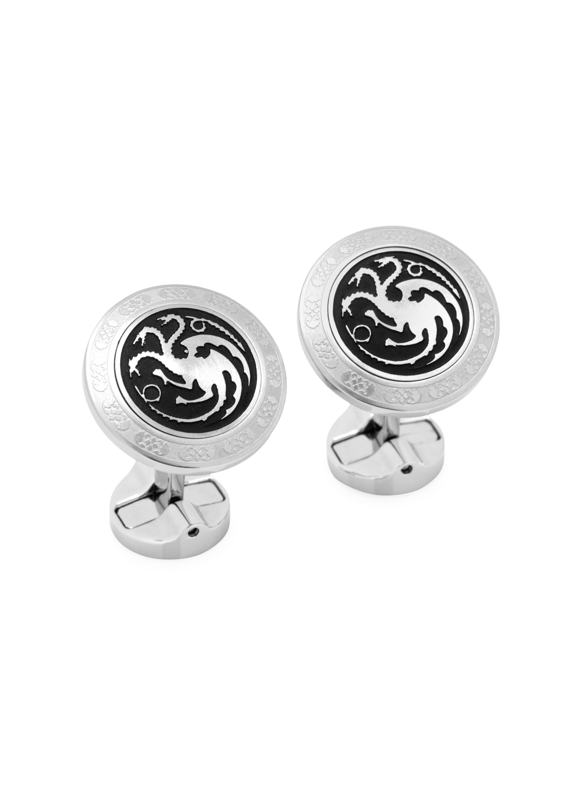 Cufflinks, Inc. Men's Game Of Thrones House Targaryen Stainless Steel Cufflinks - Black