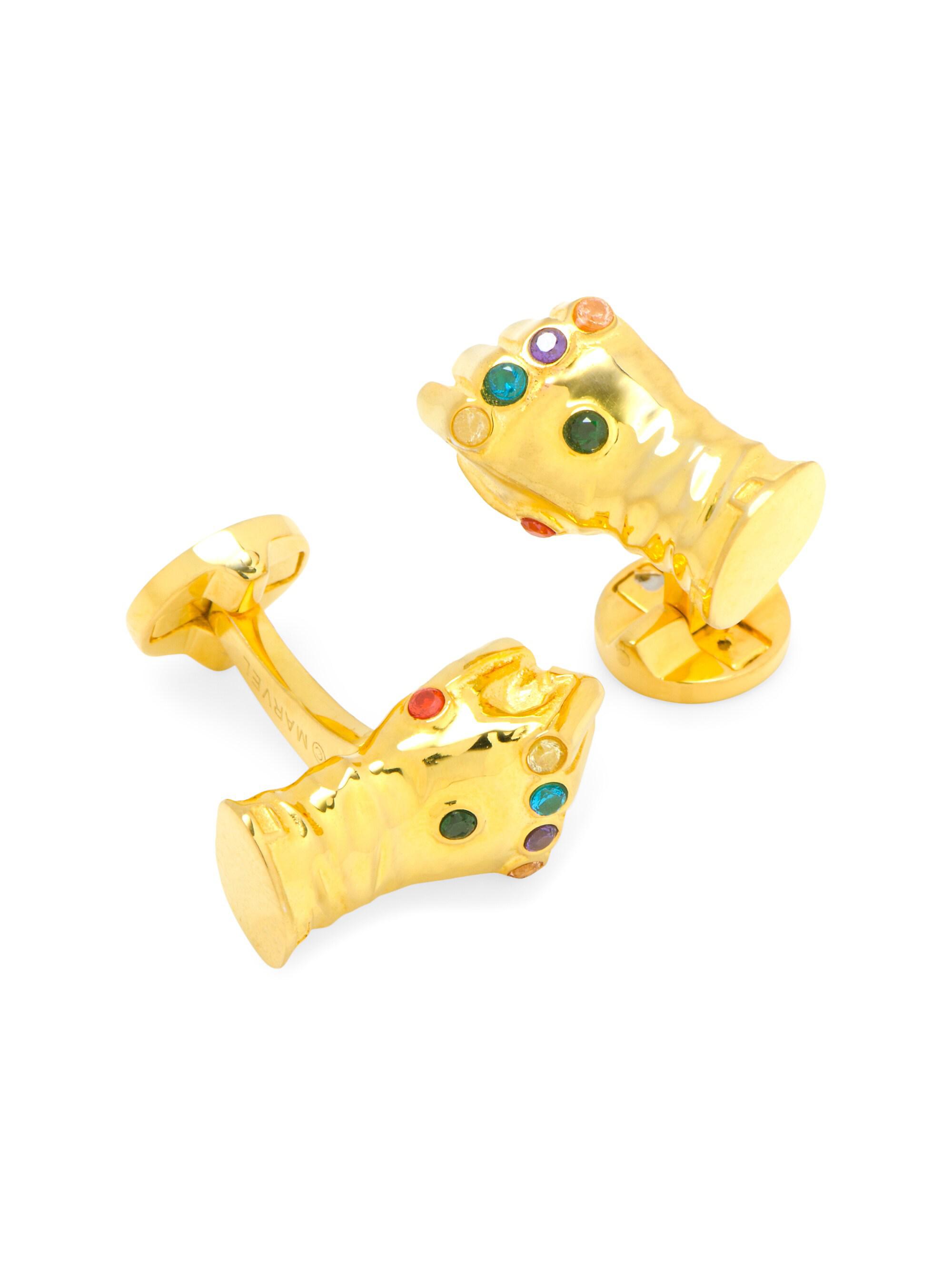 Cufflinks, Inc. Men's Marvel 3D Thanos Infinity Gold-Plated Gauntlet Cufflinks - Gold