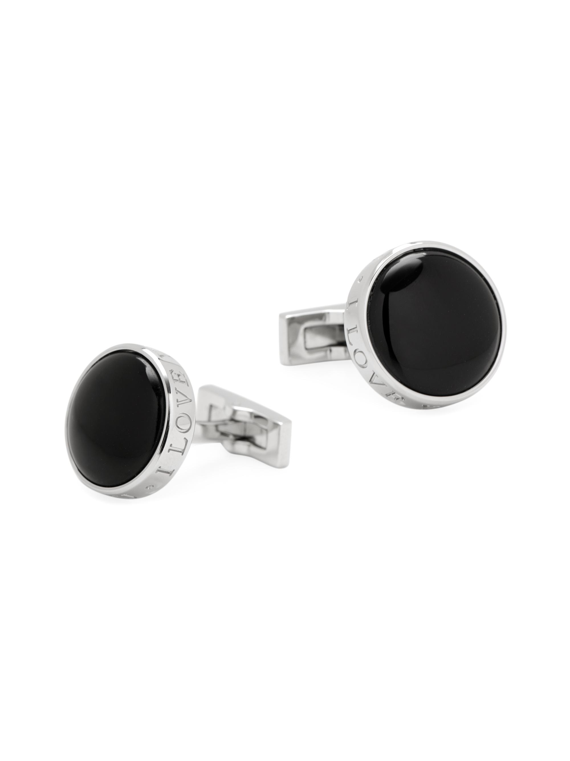 Cufflinks, Inc. Men's Ox & Bull Trading Co. I Love You Enamel & Stainless Steel Cufflinks - Black