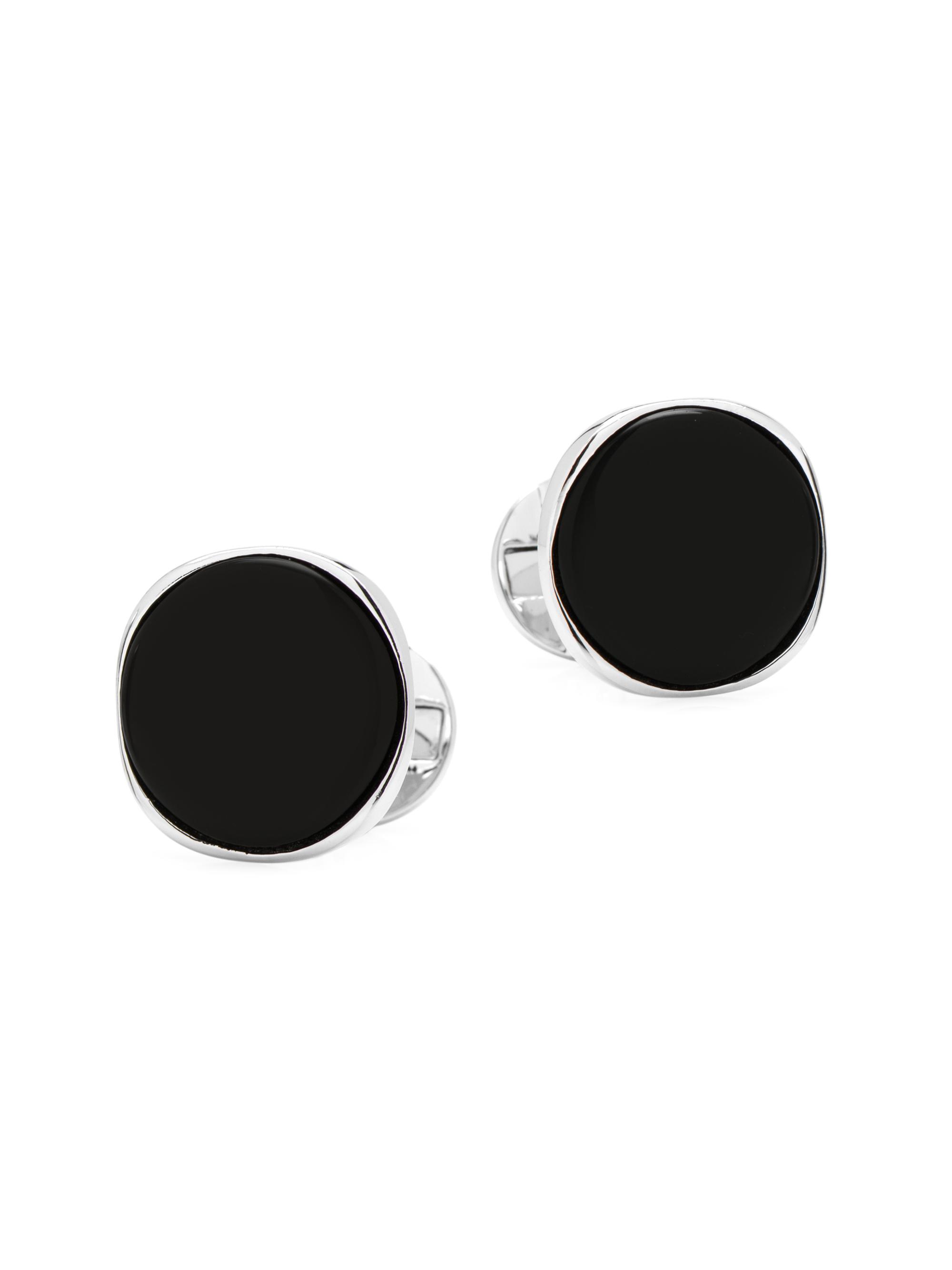 Cufflinks, Inc. Men's Ox & Bull Trading Co. Black Onyx & Sterling Silver Cufflinks - Black