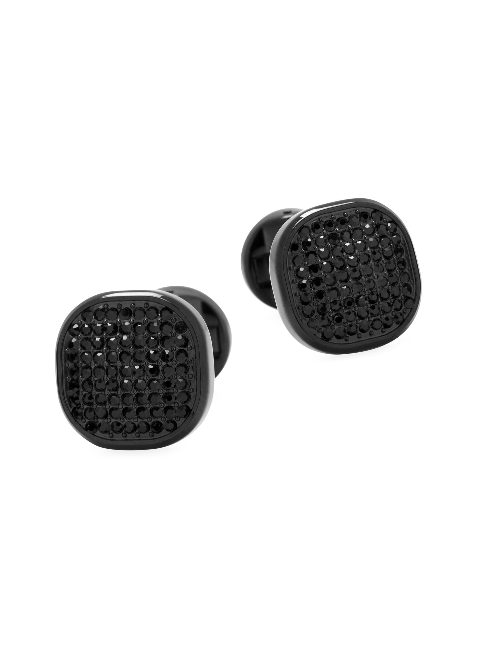 Cufflinks, Inc. Men's Ox & Bull Trading Co. Stainless Steel & Preciosa Pave Crystal Cufflinks - Black