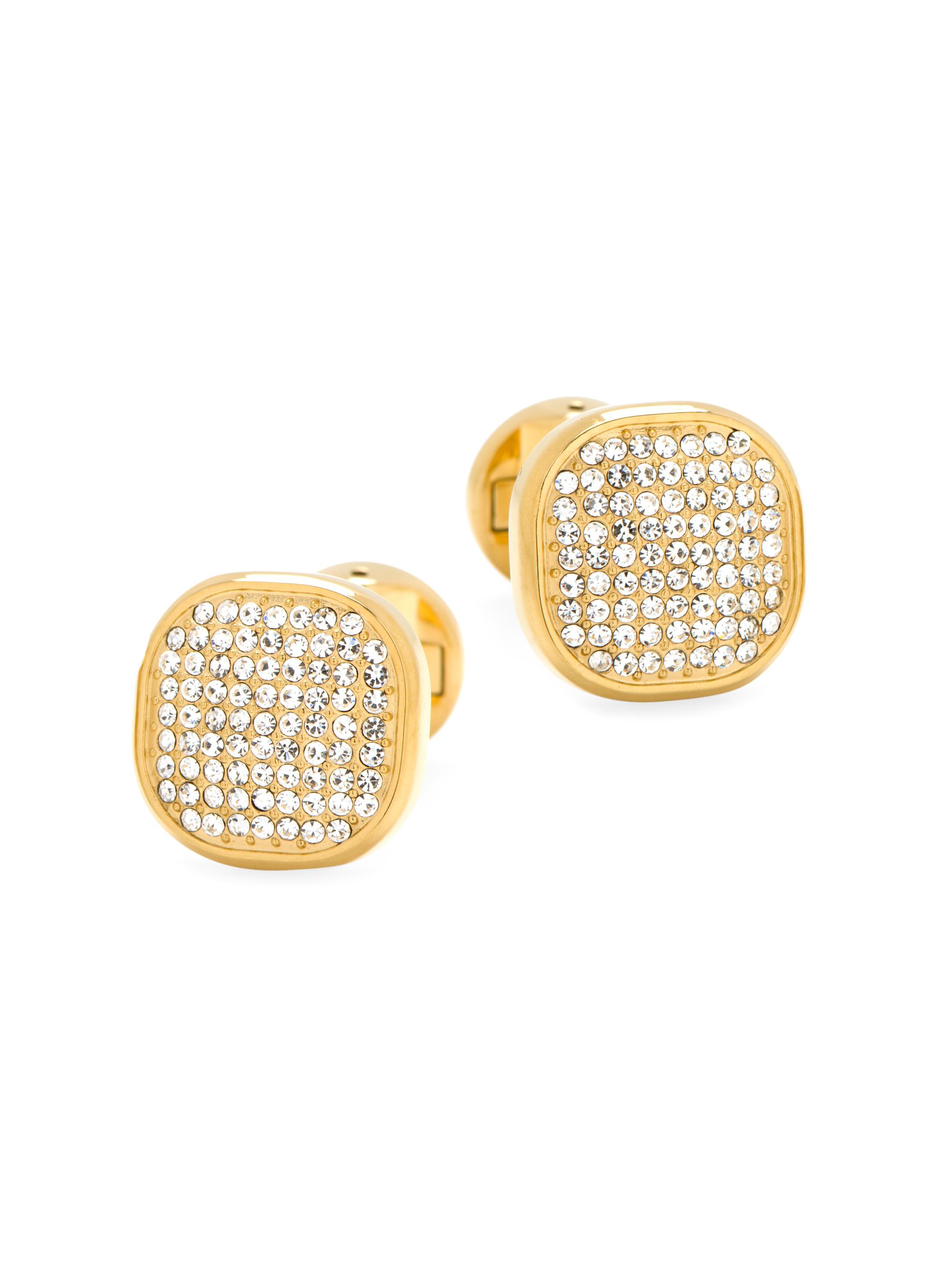 Cufflinks, Inc. Men's Ox & Bull Trading Co. Stainless Steel & Pave Preciosa Crystal Cufflinks - Stainless Steel